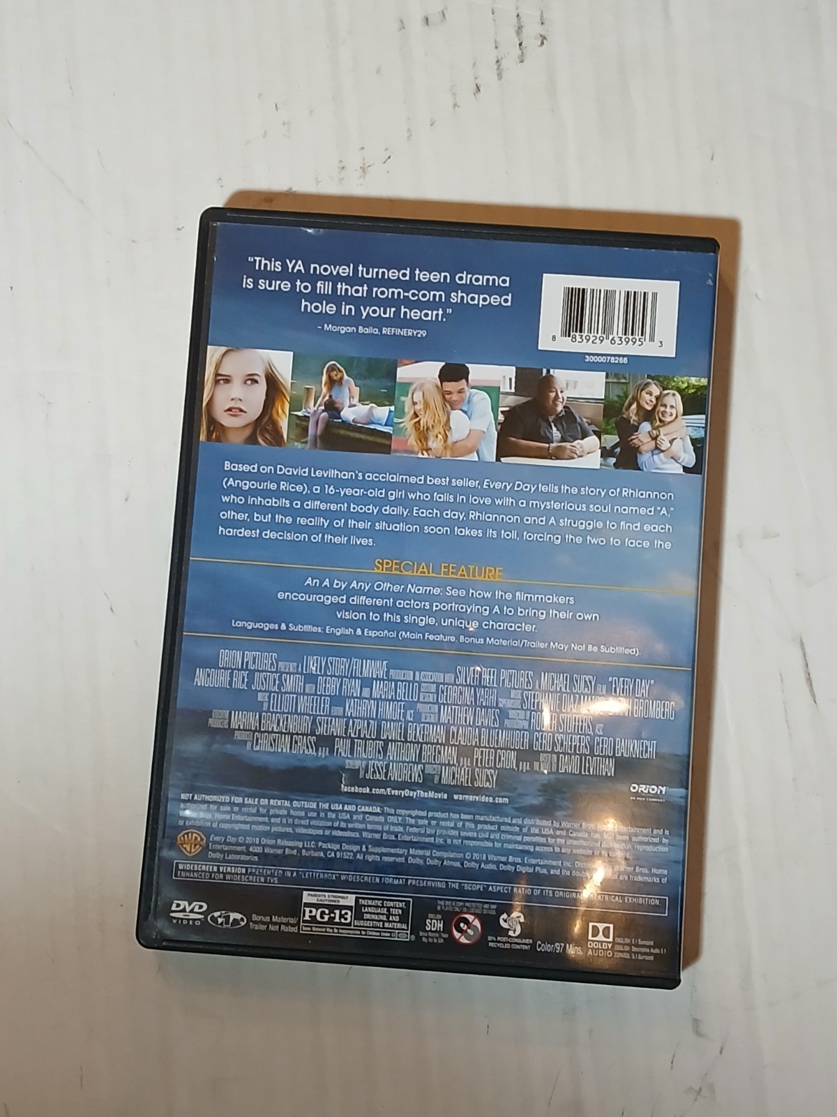 Every Day DVD 2018 Teen Romance Drama Angourie Rice Justice Smith