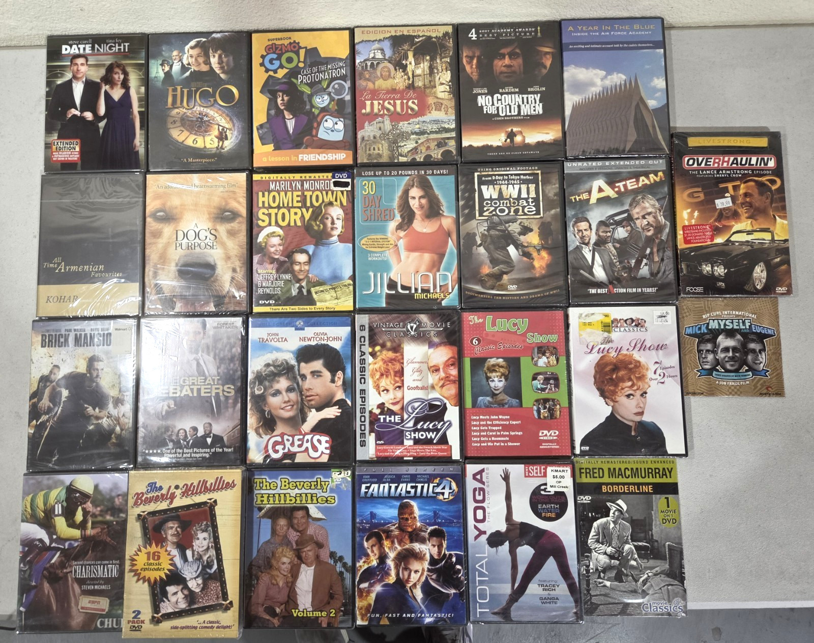 121 SEALED DVD Lot Many Genres Movies Assorted Action Drama Comedy Workout