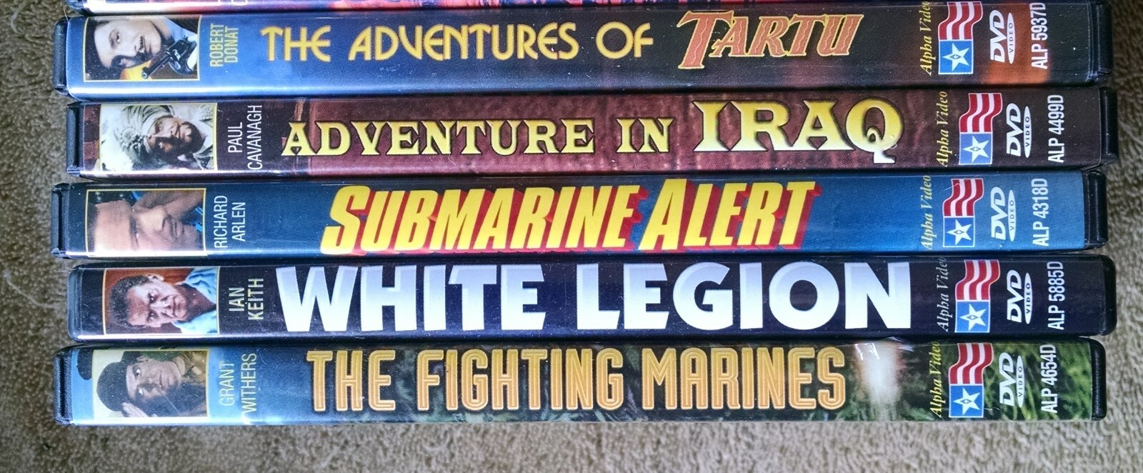 5 Lot Military/Mercenary DVDs VG++ Fighting Marines White Legion Submarine Alert