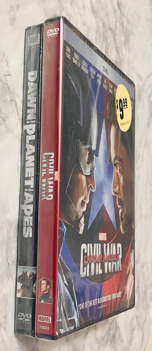 Sealed DVD Lot: Captain America Civil War | Dawn of the Planet of the Apes | NEW