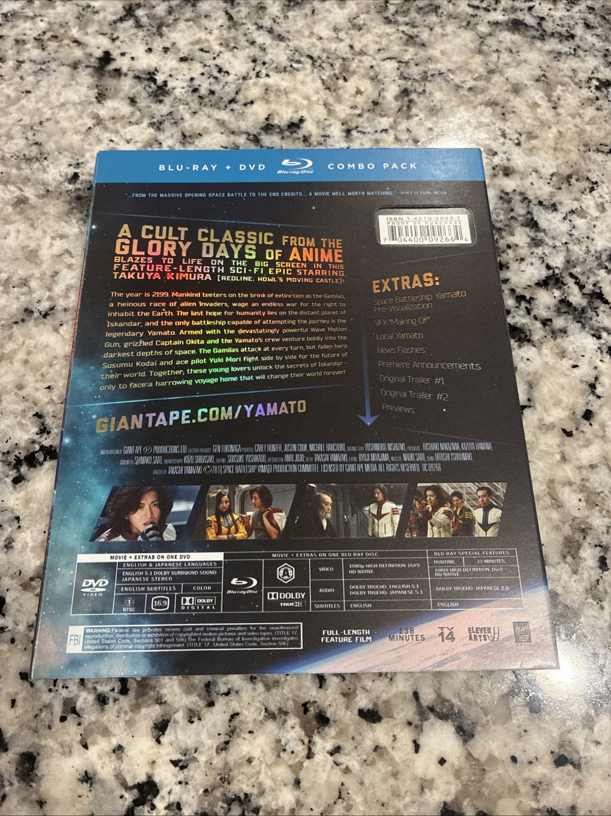 Space Battleship Yamato 2010 Movie Sci-Fi Blu-ray DVD Combo with Slipcover