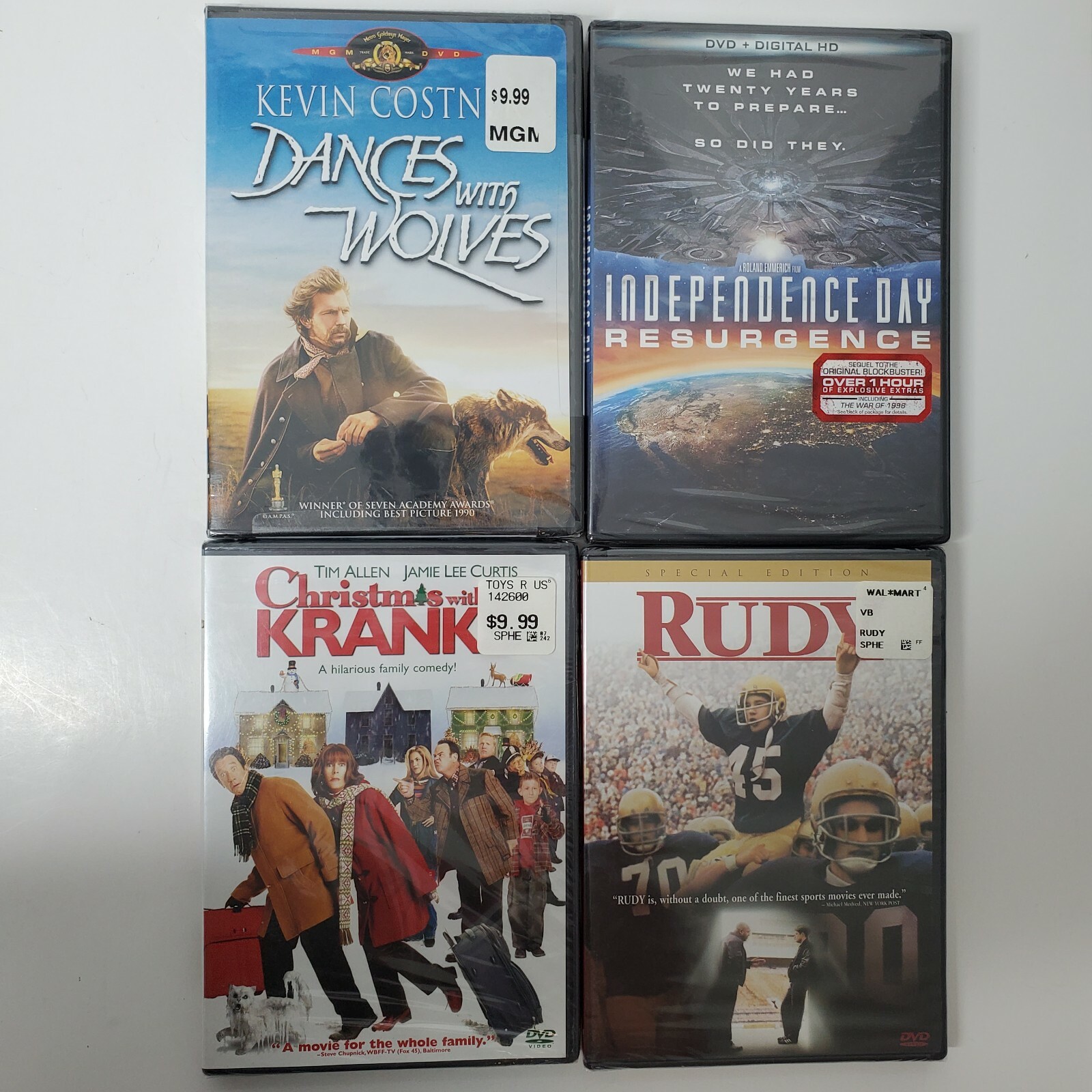 Brand New/Sealed DVD Lot – Costner / Depp / Pitt / Hanks / Cruise / DeNiro / Etc
