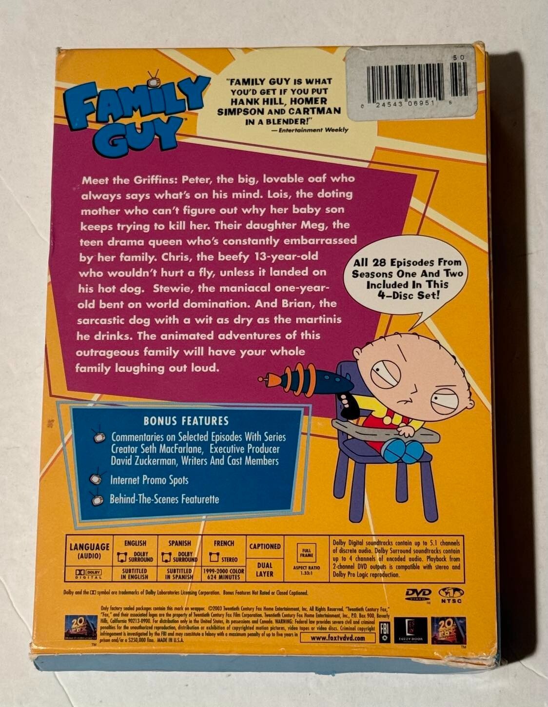 The Family Guy: Volume One (Seasons 1-2) DVD free shipping