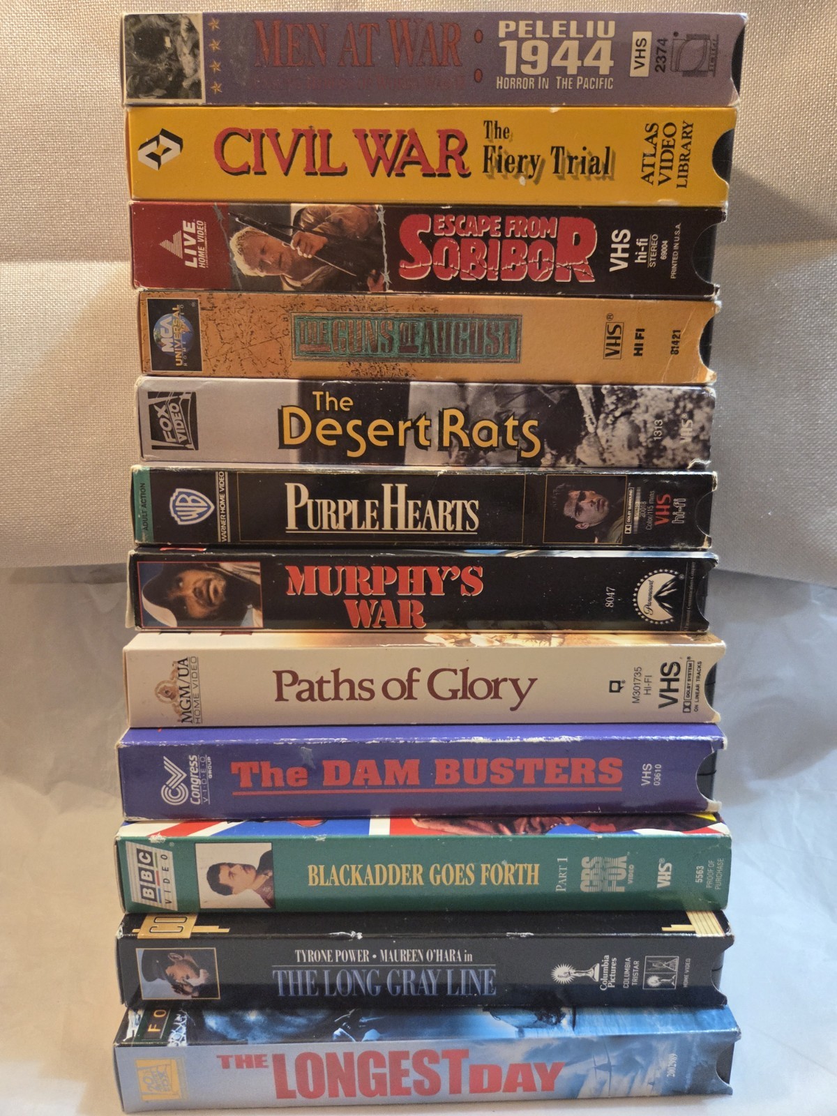 Military/War Movie Lot Of 12 Tapes VHS Lot