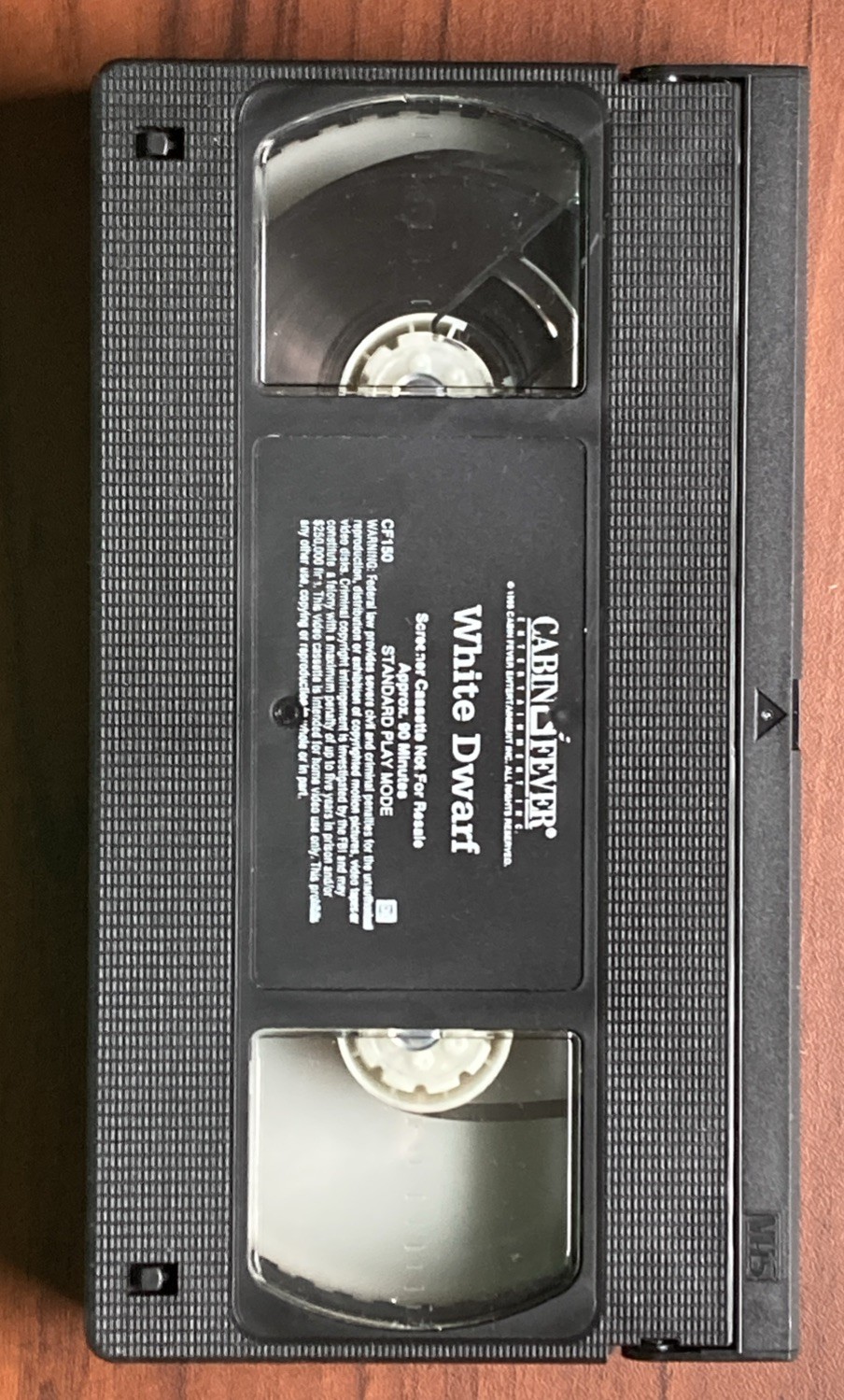 White Dwarf- VHS, 1995 Advanced Screener, Item #CF150 Cabin Fever, Fairly Rare