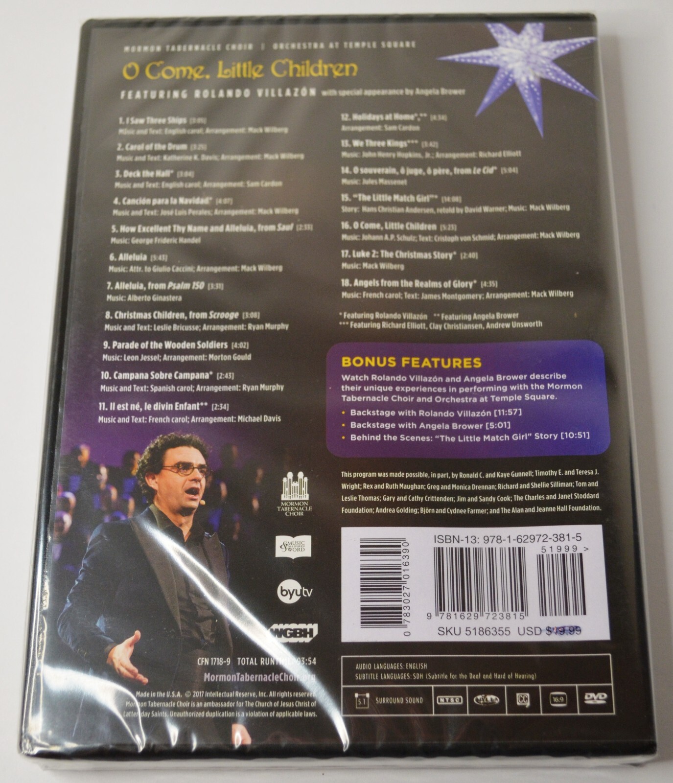 2017 O COME, LITTLE CHILDREN DVD MORMON TABERNACLE CHOIR NEW SEALED
