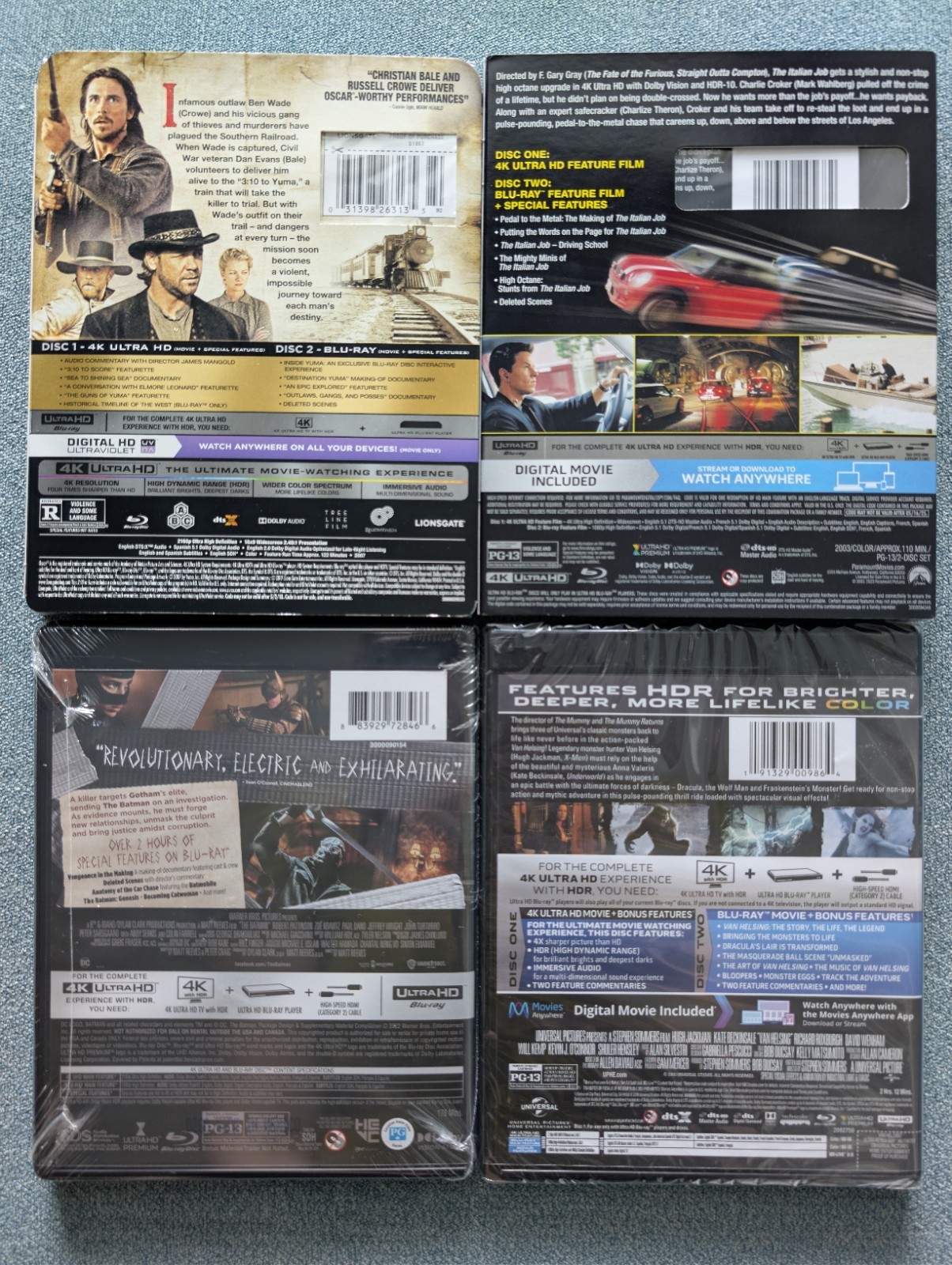 4K Movie Lot of 4 The Italian Job The Batman Van Helsing etc Brand New!