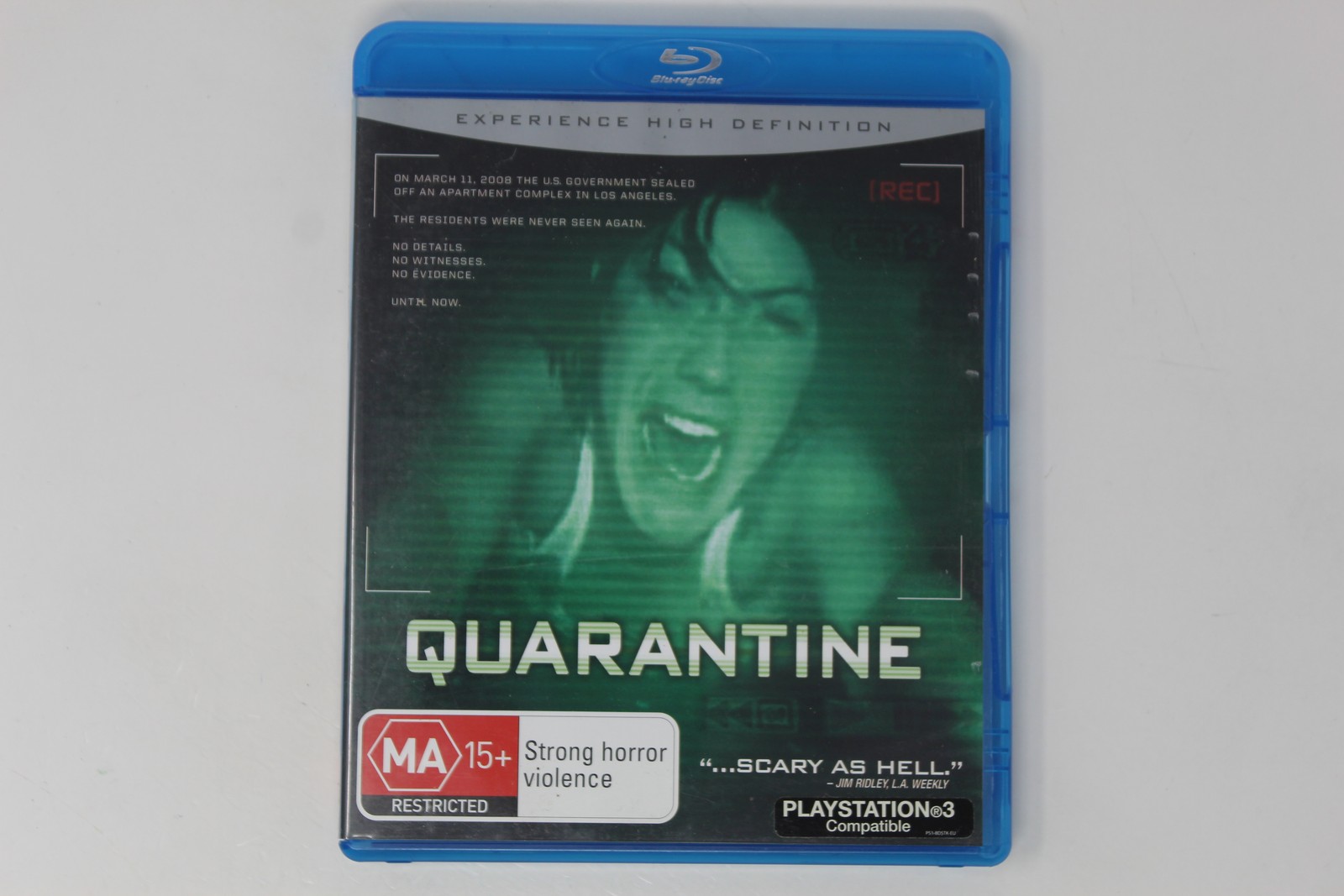 Quarantine Blu-ray Disc Ma15+ Horror Movie RB