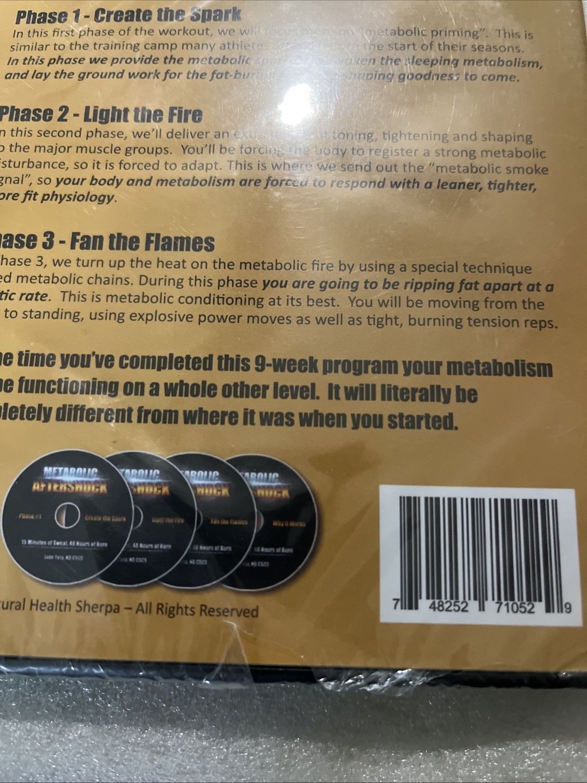 Metabolic Aftershock: 15 Minutes of Sweat, 48 Hours of Burn (DVD, 4-Disc) NEW