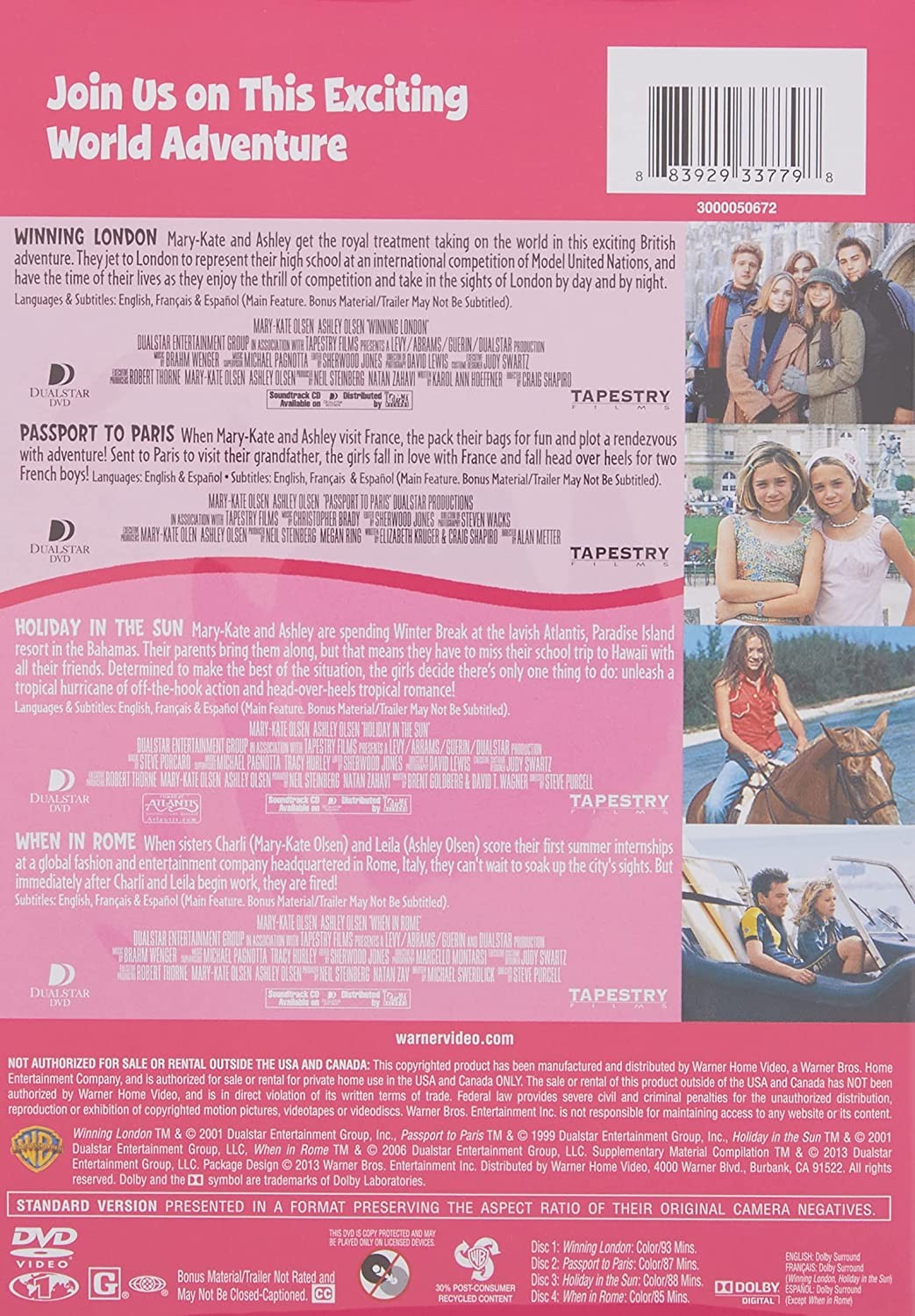 4 Kid Favorites: Mary-Kate & Ashley Travel the World (DVD) Various
