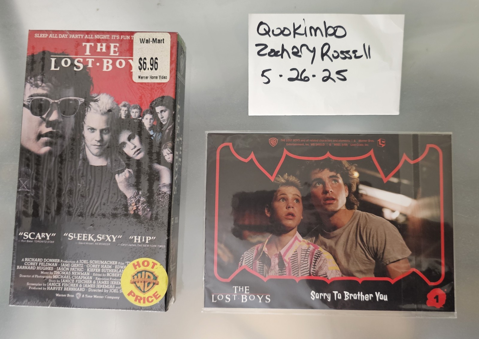 The Lost Boys (VHS, 1993) Sealed Brand New & Loot Crate Postcards Collectibles