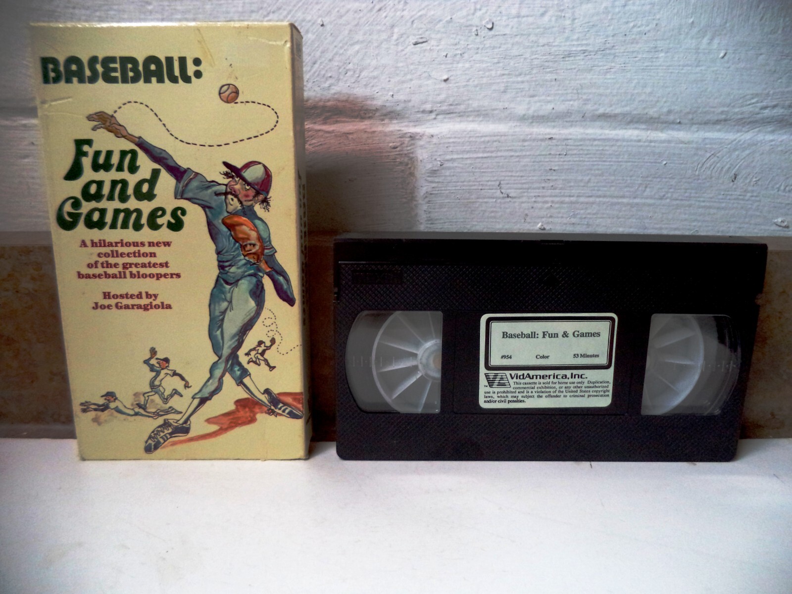 BASEBALL FUN AND GAMES (VHS 1985) 70s 80s bloopers, 60 minutes, Joe Garagiola