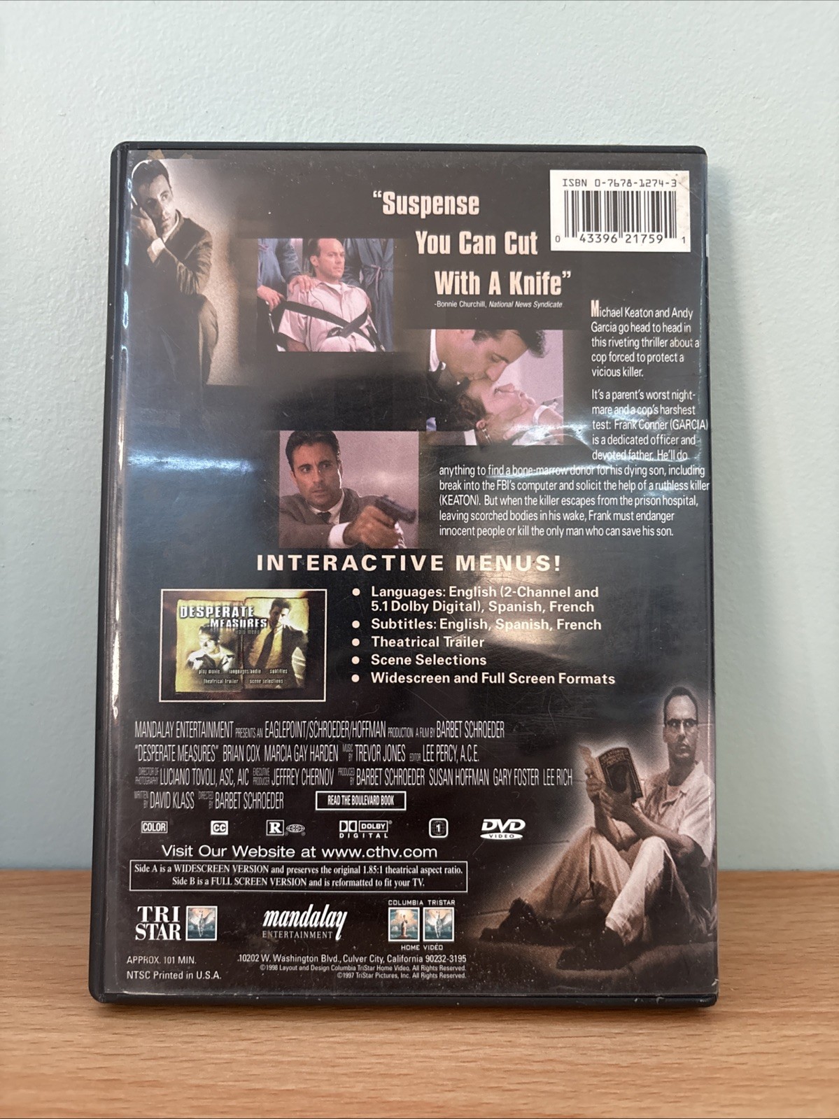 Desperate Measures (DVD, 1998, Widescreen) Michael Keaton, Andy Garcia