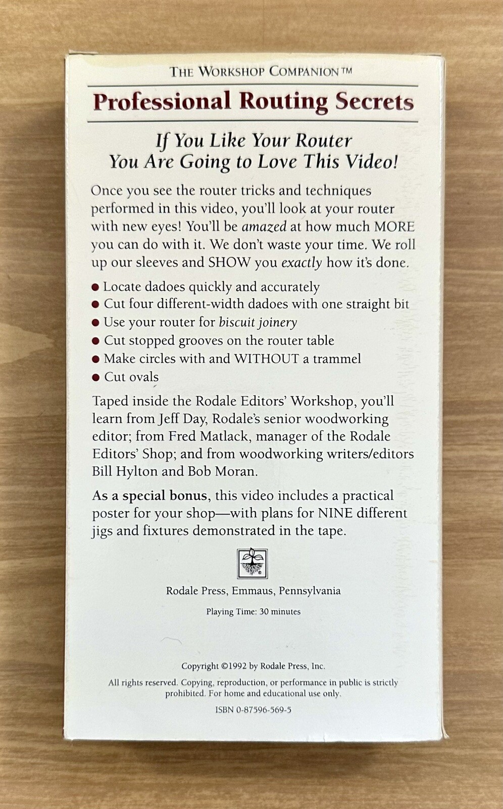 VHS ~ Professional Routing Secrets ~ Color ~ FS ~ NR ~ 30 Mins. ~ ‘92 ~ !L🟡🟡K!