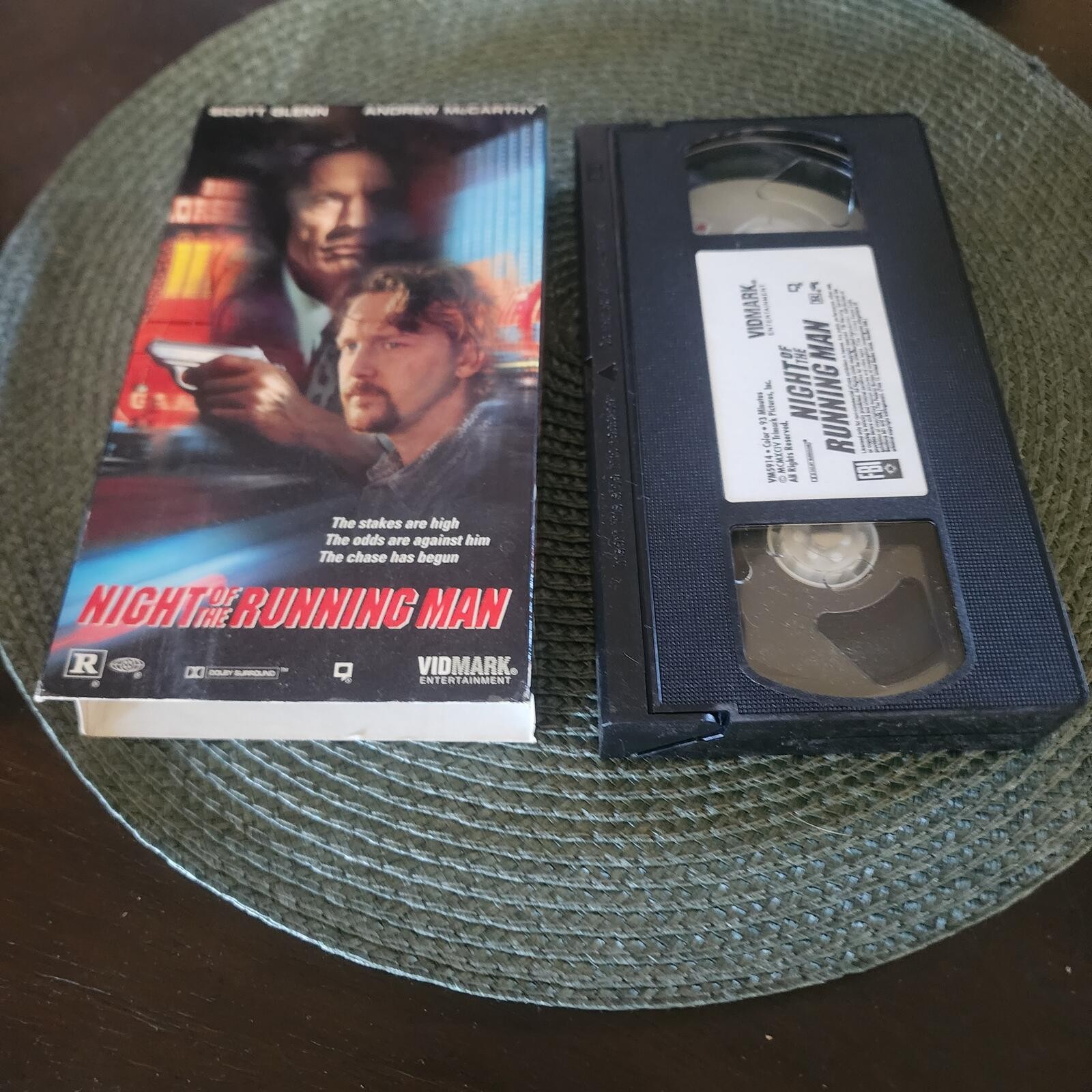 Night Running Man VHS Andrew McCarthy Scott Glenn Crime Thriller Tested Rare