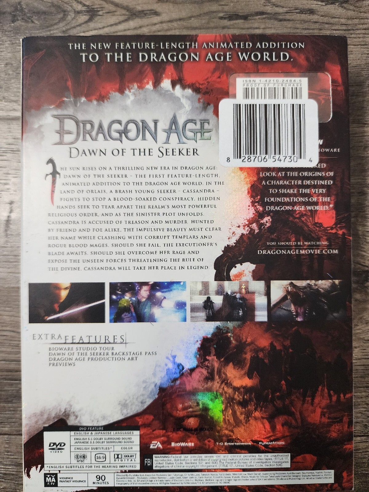 Dragon Age Dawn of the Seeker | Sealed DVD w/ Slipcover | Felicia Day | Bioware