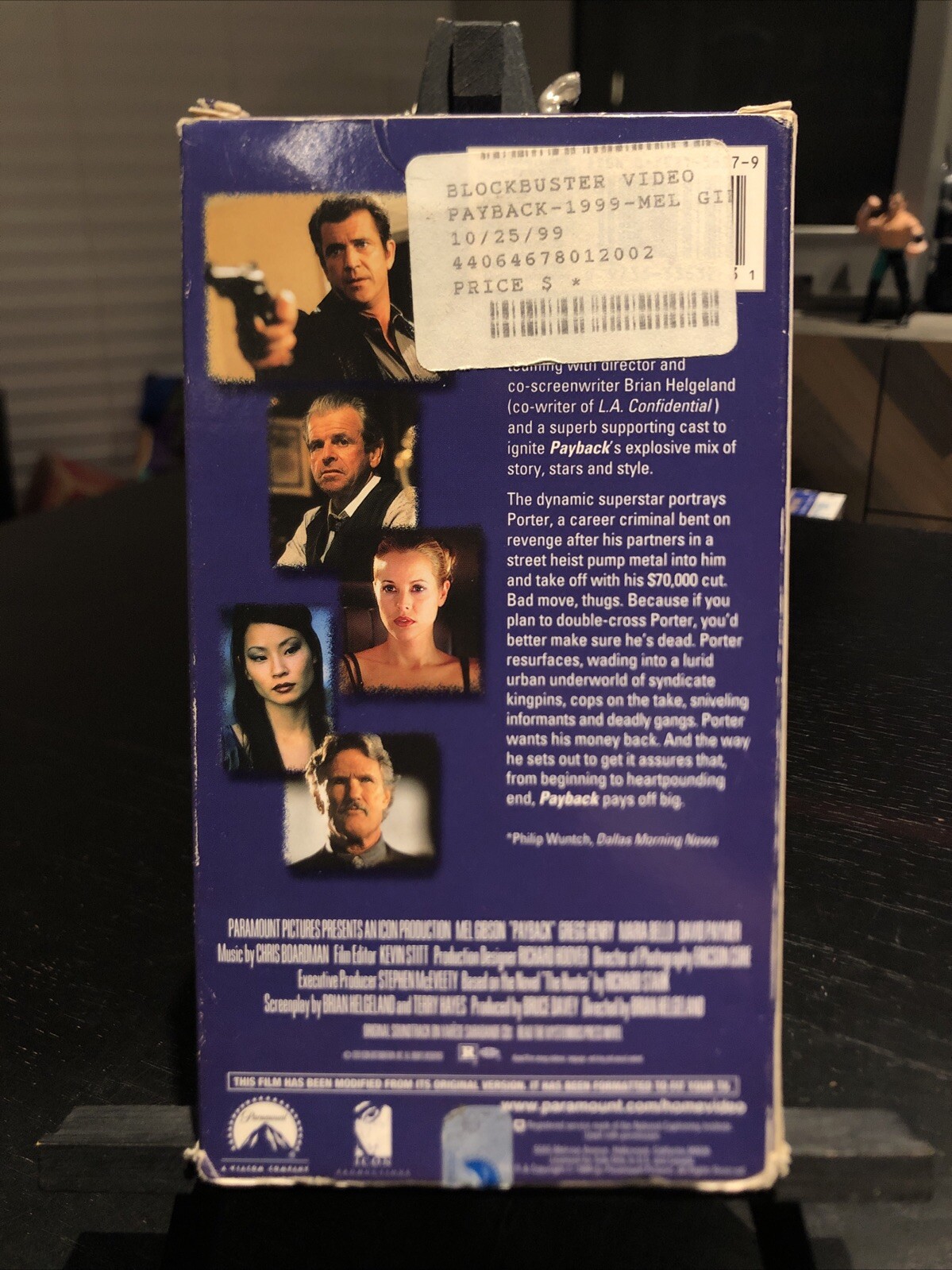 Payback (VHS 1999) ULTRA RARE BLUE TAPE Mel Gibson Brian Helgeland RARE HTF NM