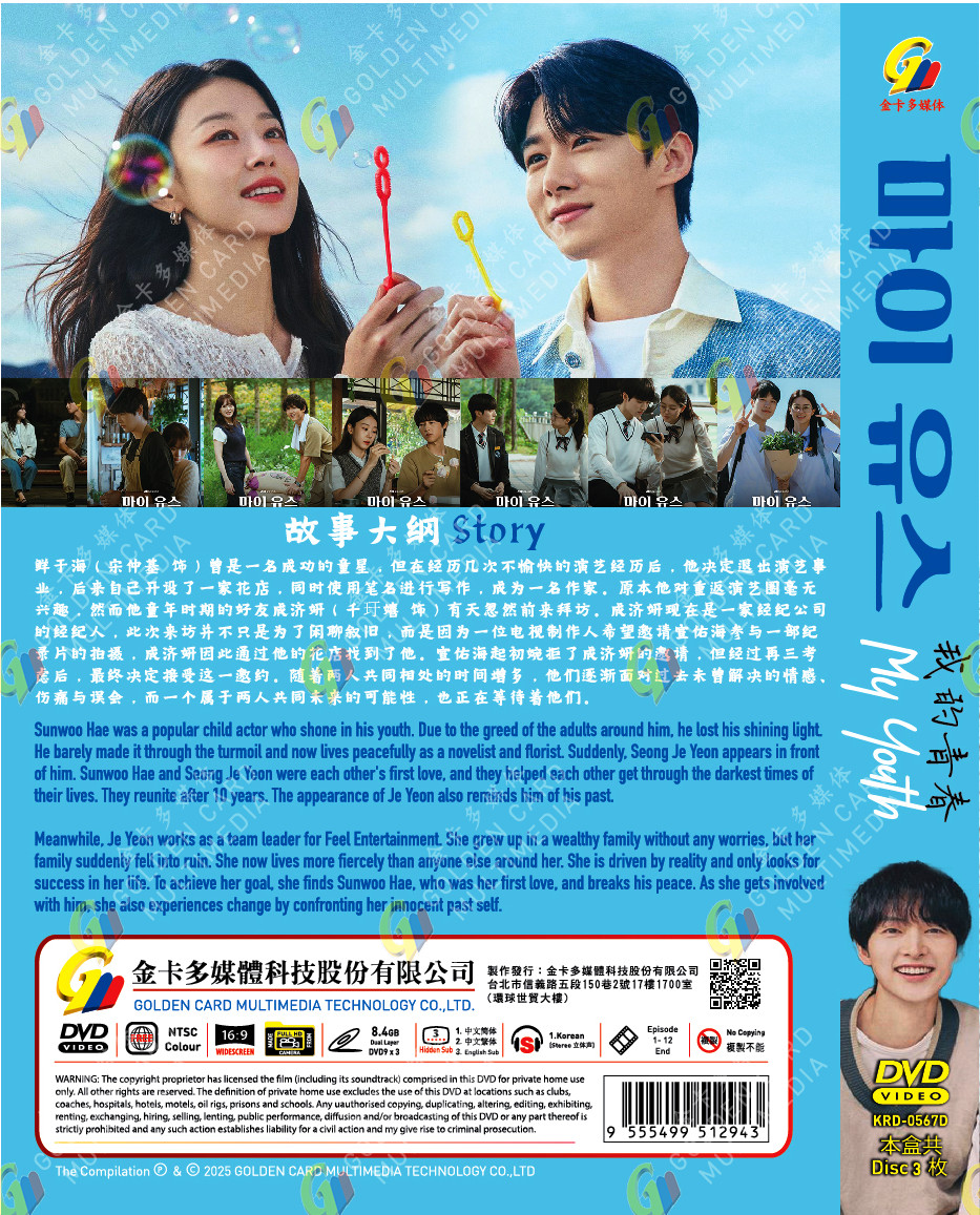 My Youth 我的青春 Korean TV Drama Series DVD English Sub Free Ship Song Joong Ki