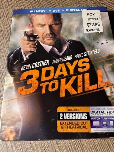 3 Days to Kill Blu-ray & Dvd & Digital New