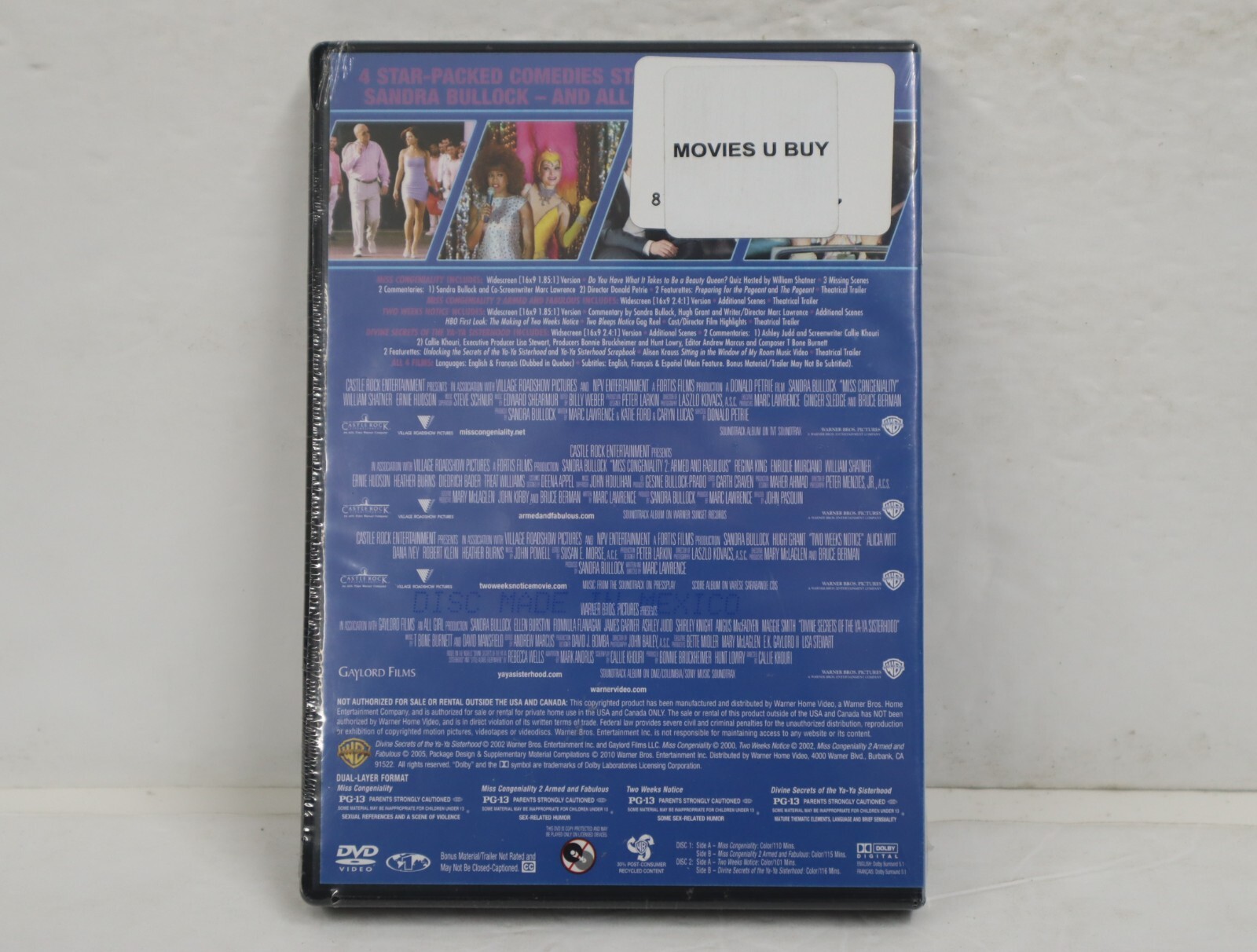 4 Film Favorites: Sandra Bullock Comedy Collection (DVD, 2002) New/Sealed