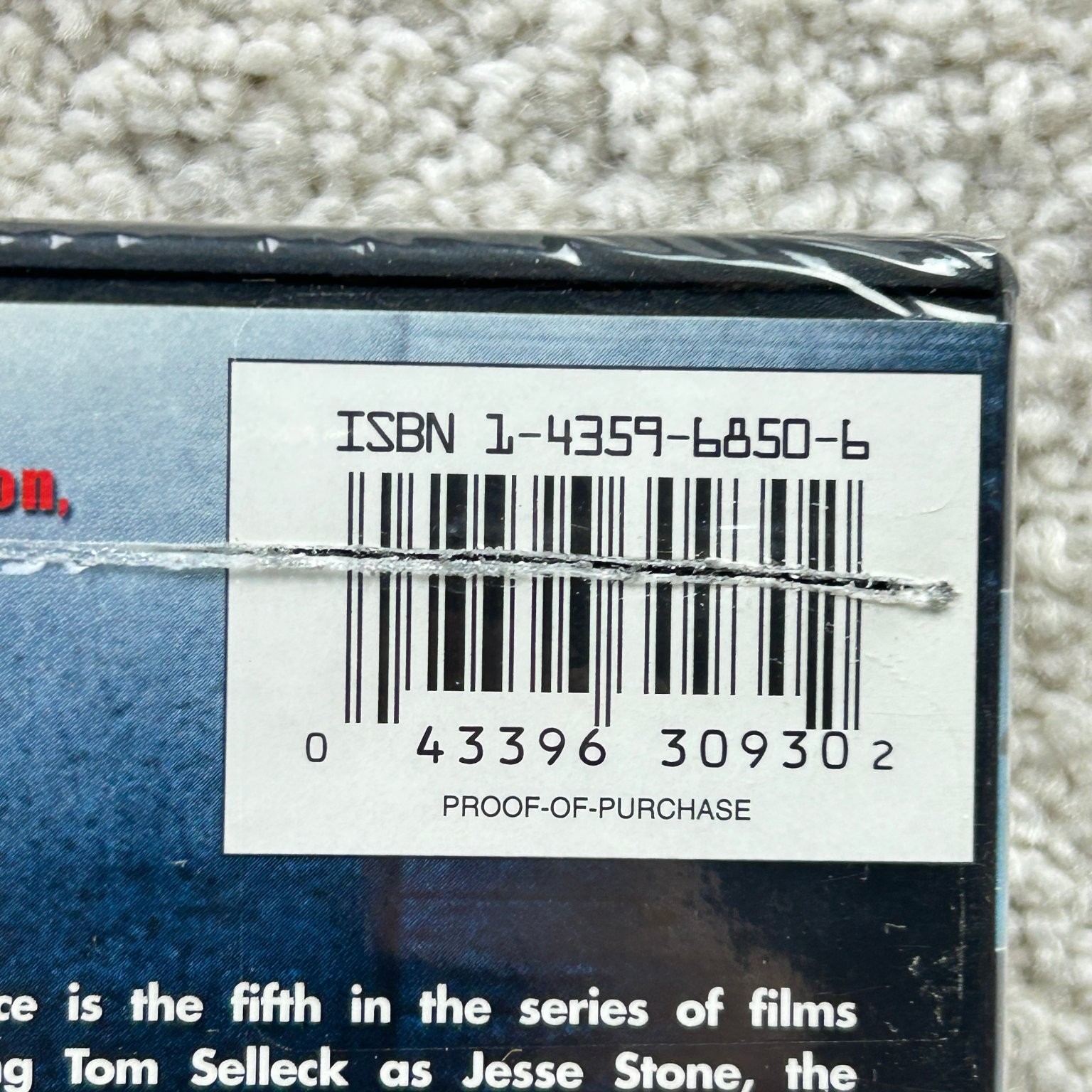 Jesse Stone: Thin Ice DVD 2009 Tom Selleck Robert Harmon 88 Min Mystery