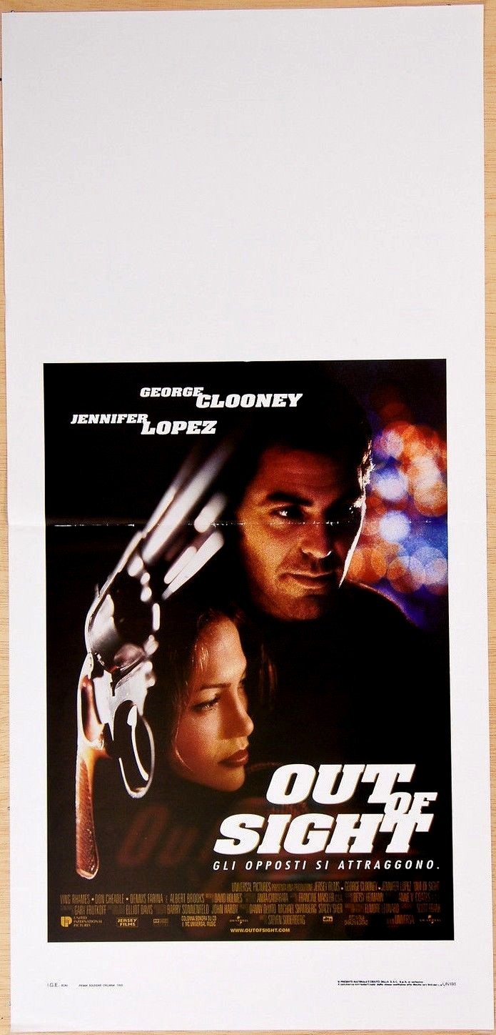 OUT OF SIGHT Elmore Leonard JENNIFER LOPEZ LOCANDINA ORIGINALE POSTER AFFICHE