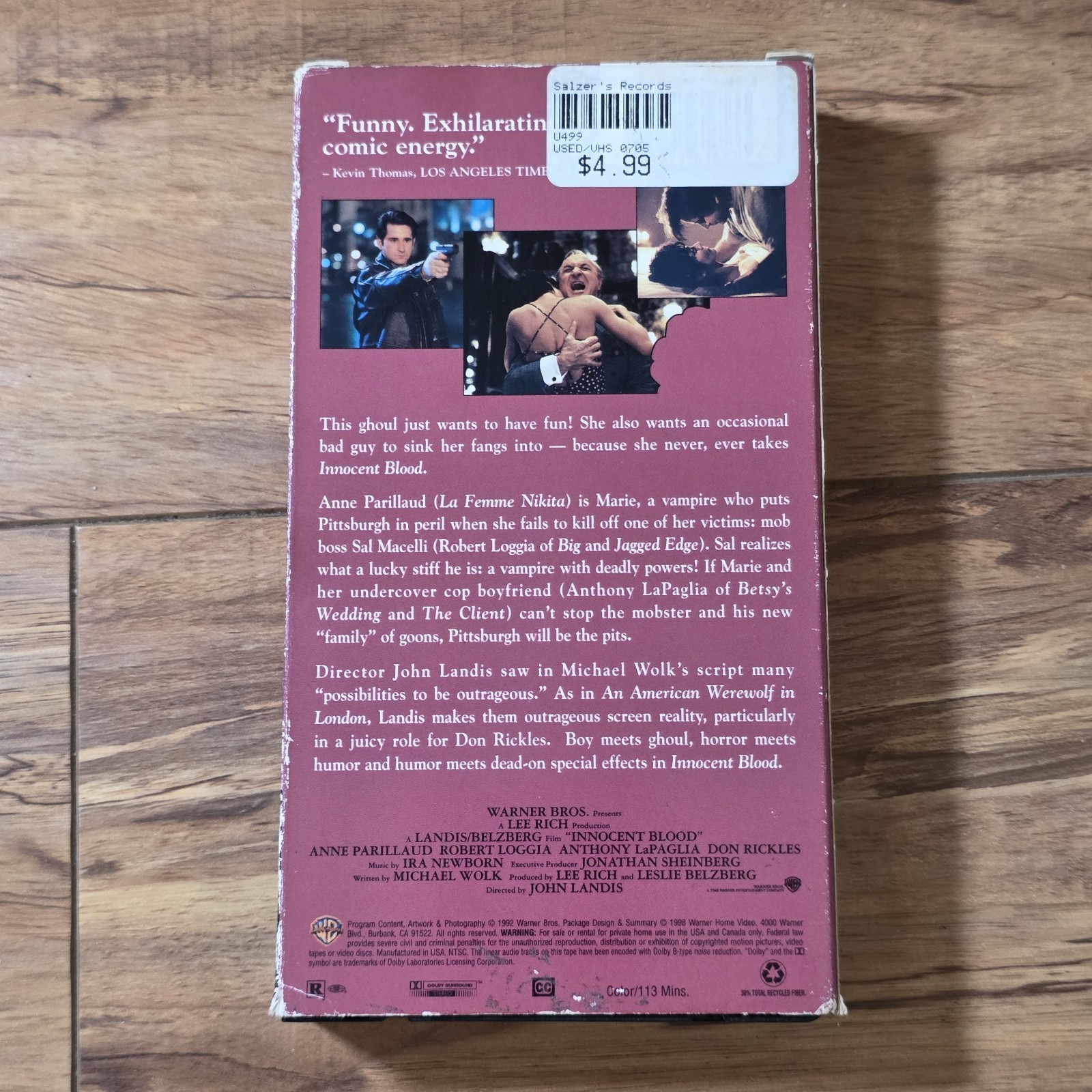 Innocent Blood VHS 1992 Horror Comedy John Landis