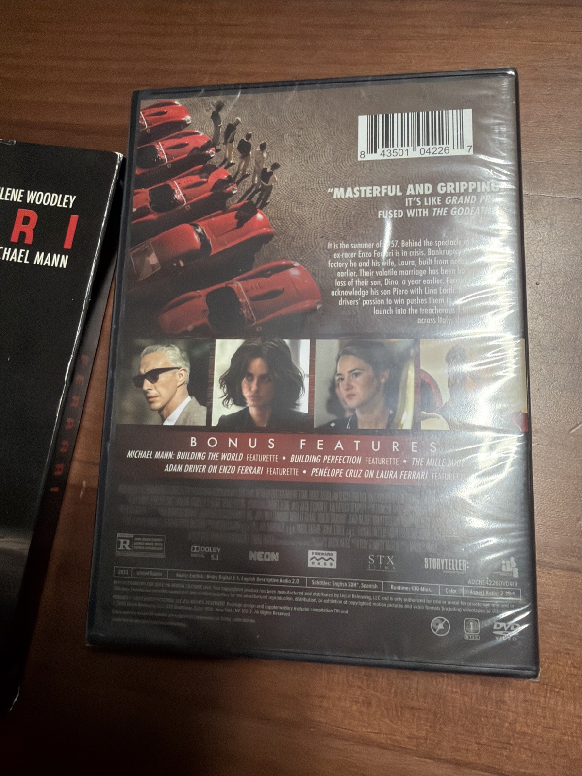 Ferrari (DVD, 2023) New Adam Driver SlipCover Michael Mann Action Flick