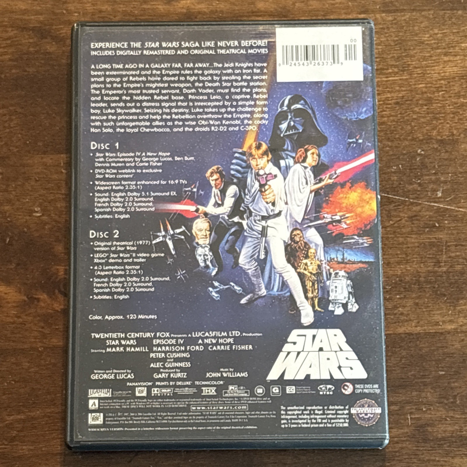 Star Wars-Episode 4-New Hope DVD, 1977 Widescreen Original Theatrical Version