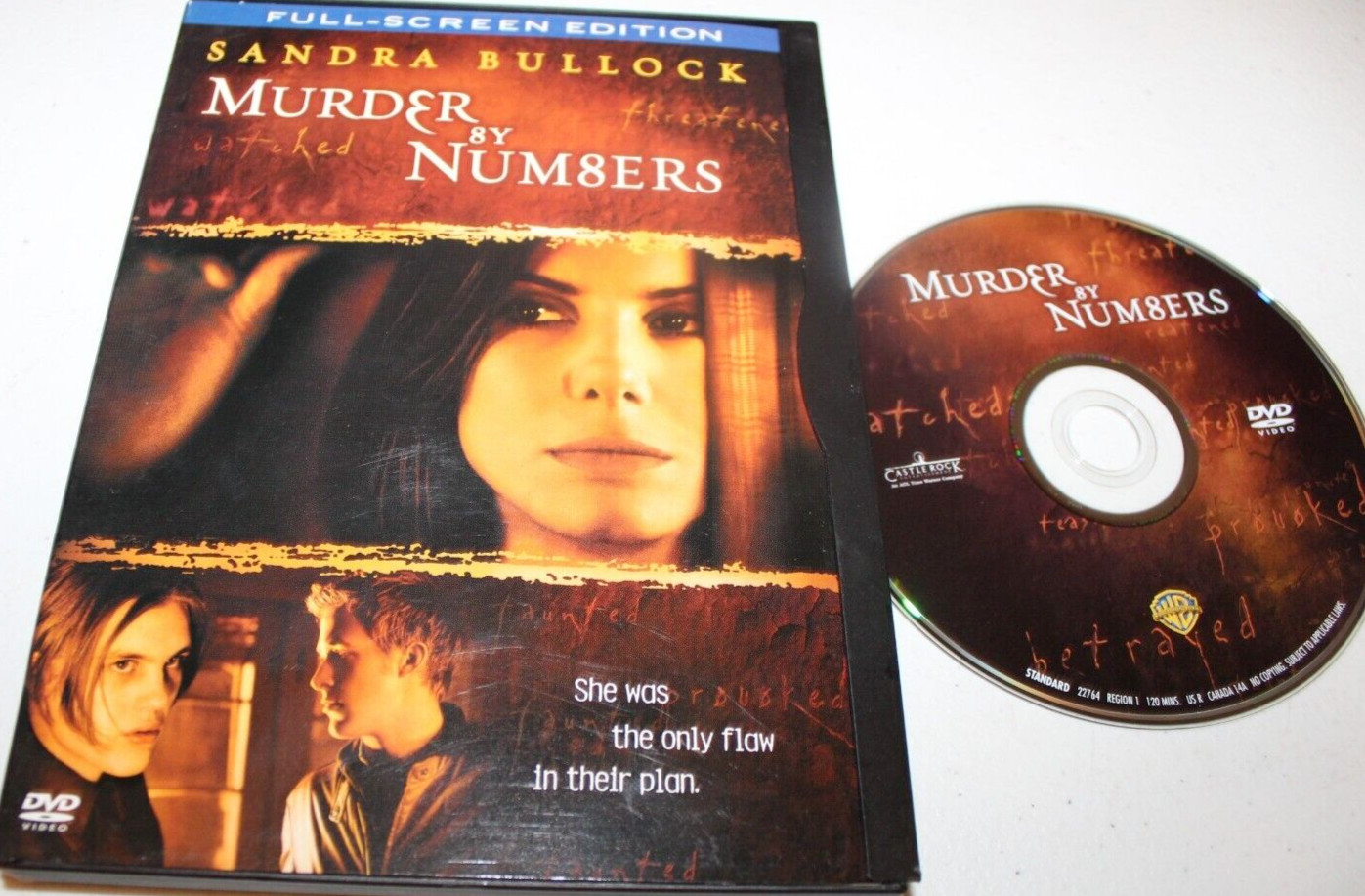 Murder by Numbers (DVD 2002, Full Frame) Sandra Bullock – We Combine Shipping