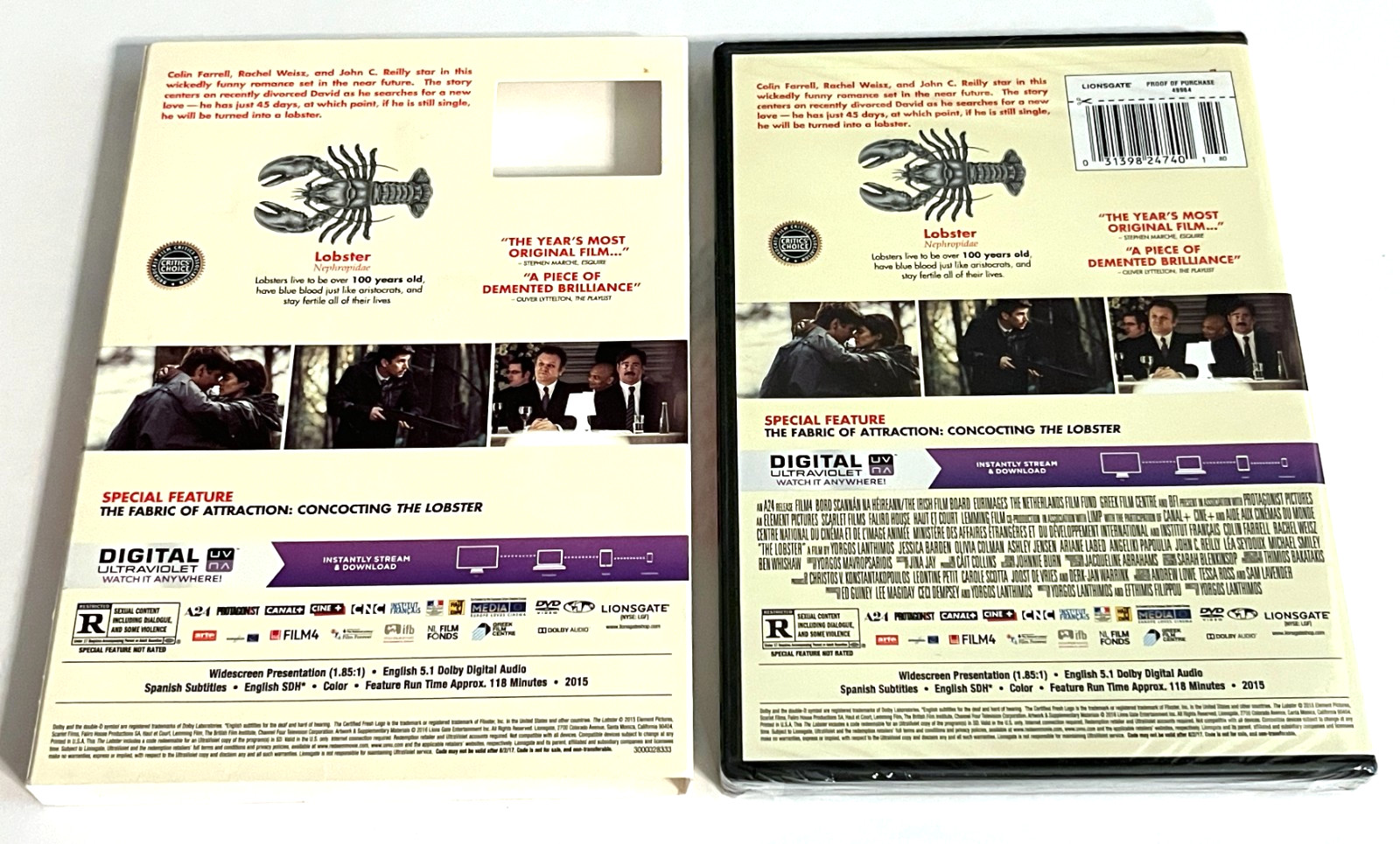 THE LOBSTER Colin Farrell (DVD, 2008) NEW w/Slipcover Rachel Weisz John C Reilly