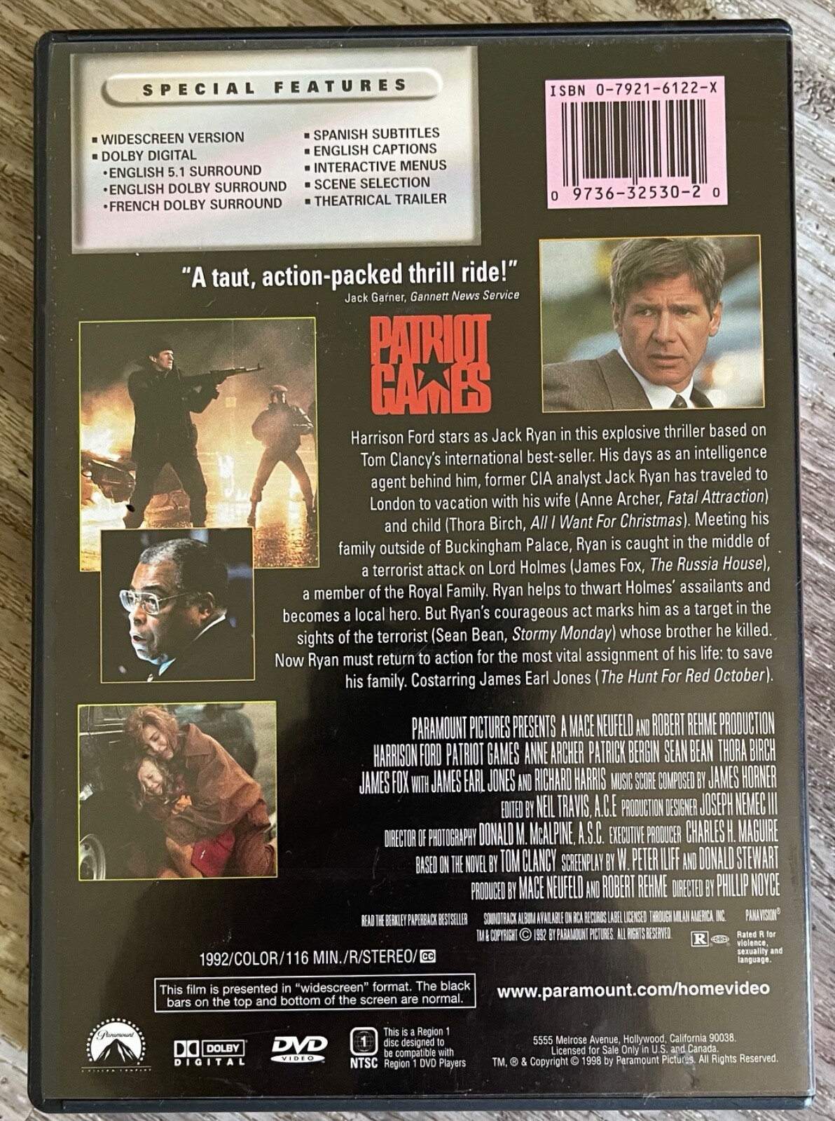 Patriot Games (DVD, 2002, Widescreen – Checkpoint)