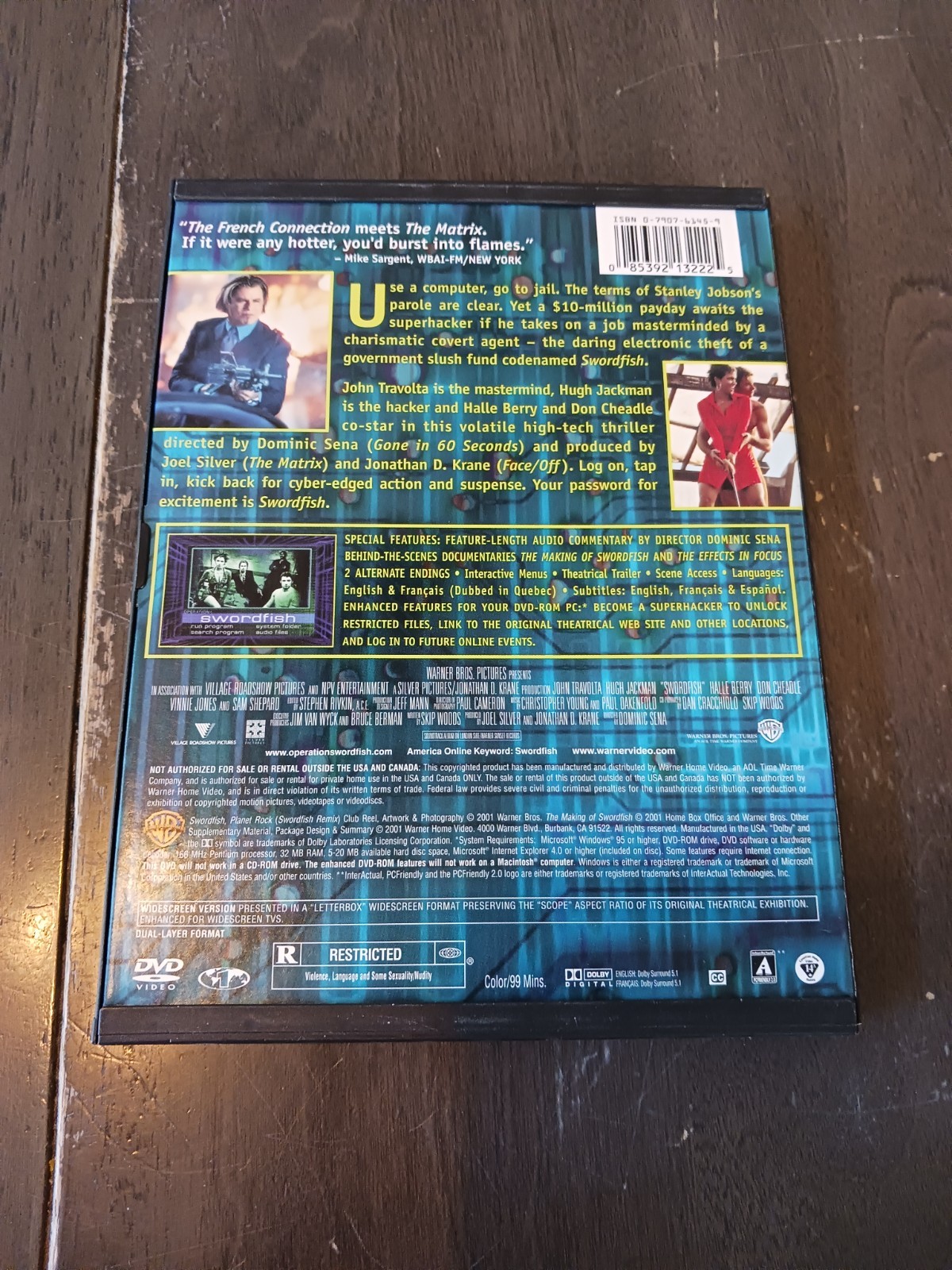 Swordfish DVD in Cardboard Case