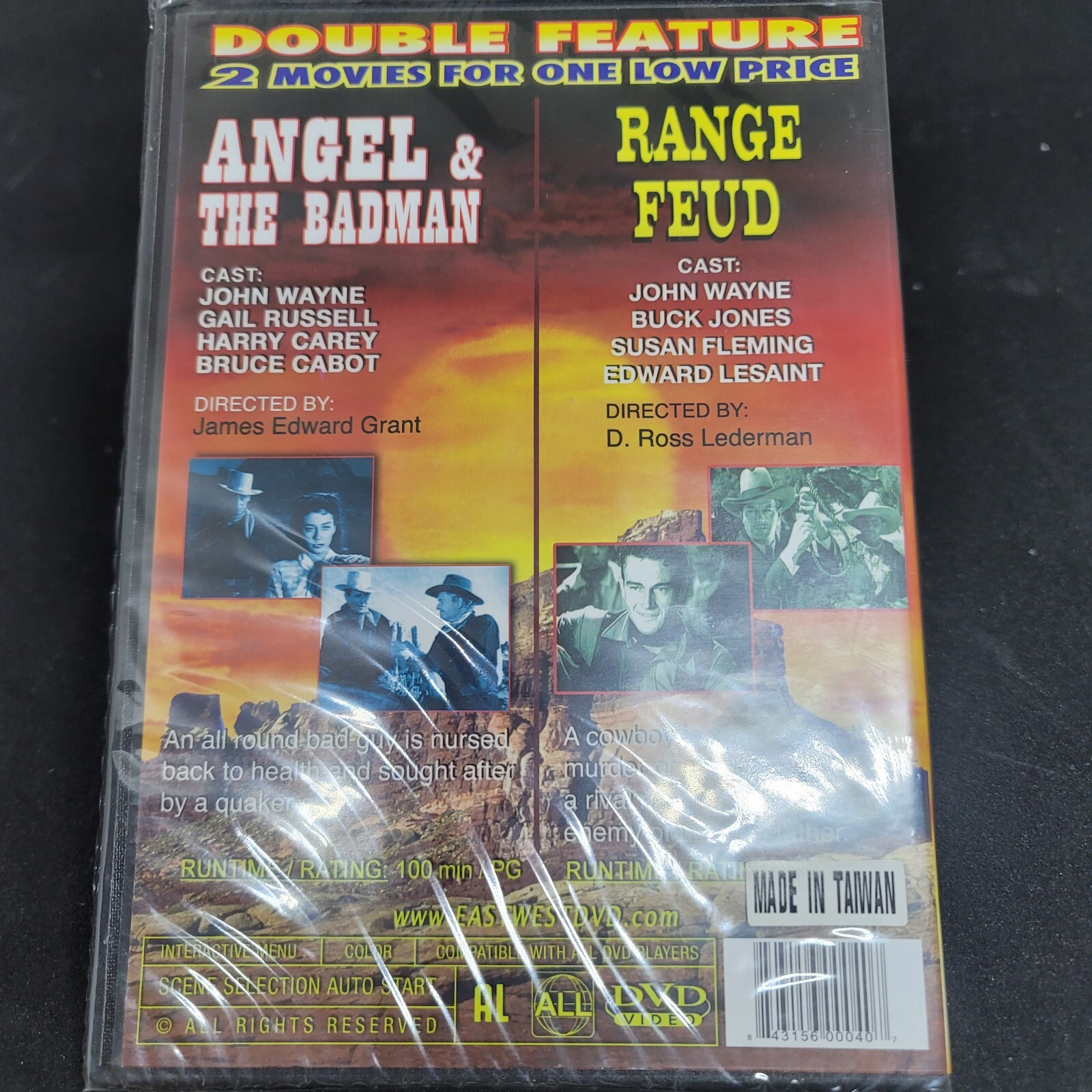 3 Double Feature DVDs☆WESTERNS☆NEW SEALED☆Wayne Flynn Reagan☆EastWestDvds