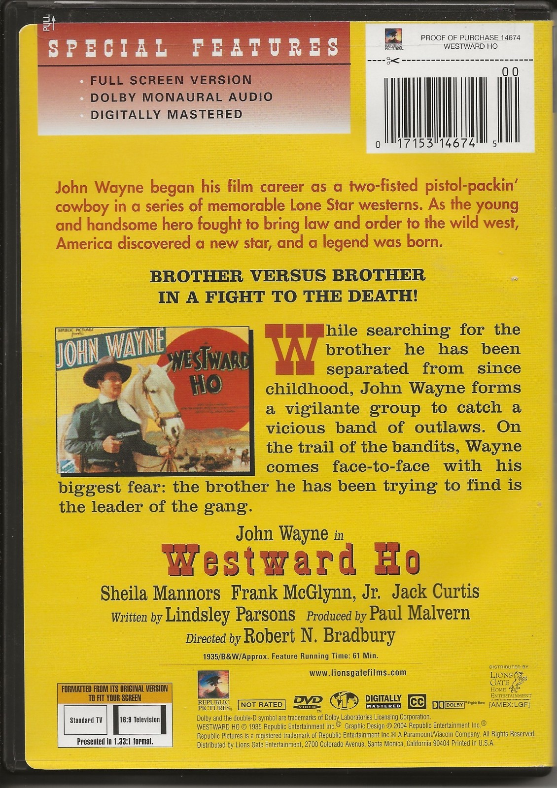 Westward Ho (DVD, 2004)
