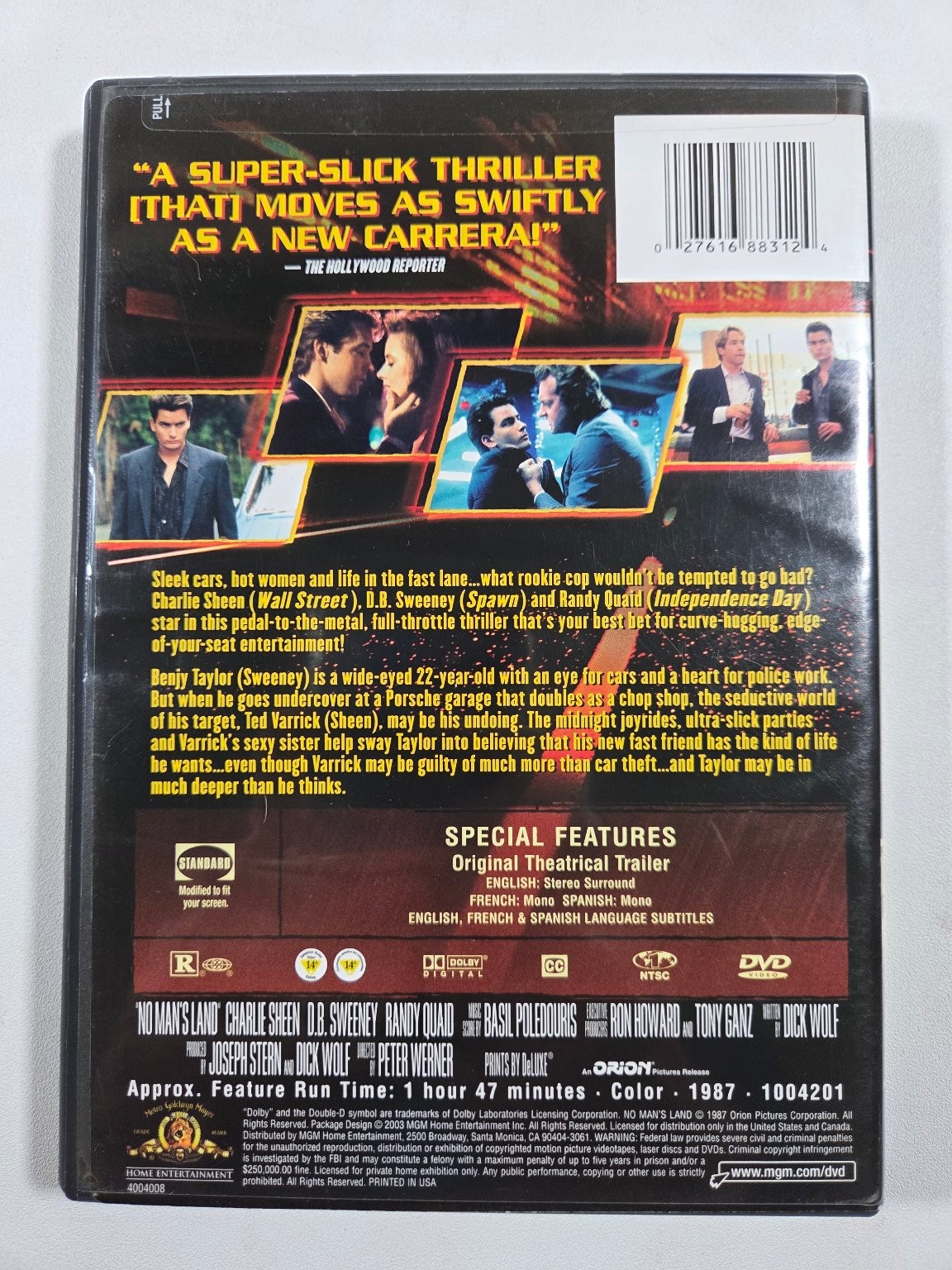 No Man’s Land DVD 1987 Charlie Sheen D.B. Sweeney Randy Quaid NTSC