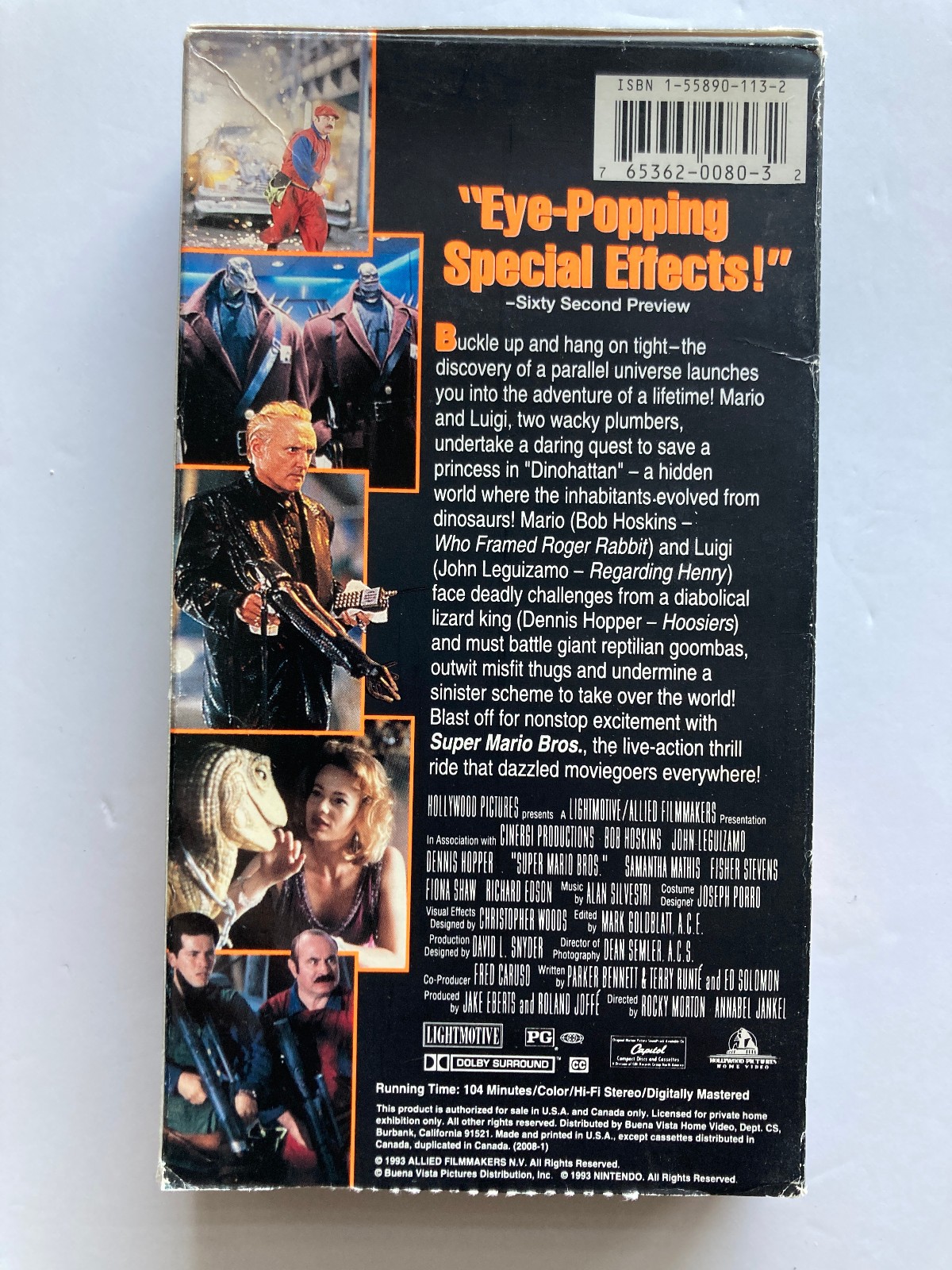 Super Mario Bros VHS 1993 90s Live Action Bob Hoskins Dennis Hopper NTSC