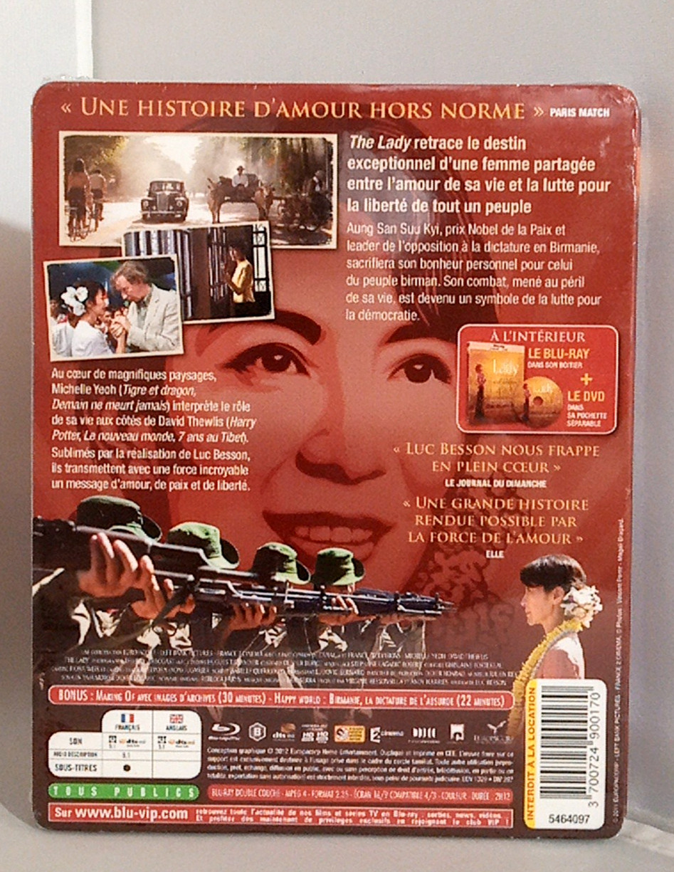 The Lady – 2012 EuropaCorp Blue Ray Luc Besson Movie French Edition – New Sealed