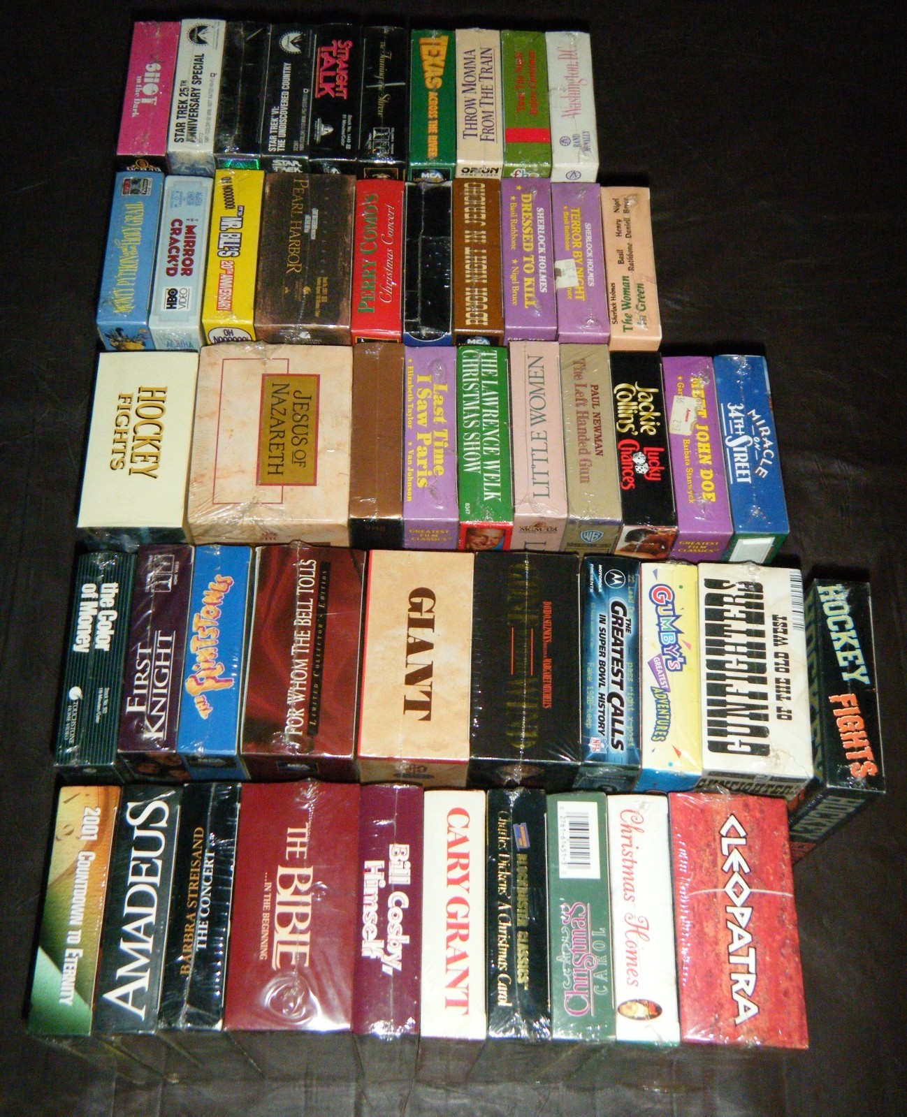 VHS Lot of 50 New Factory Sealed Assorted Titles/Movies (60 Video Cassettes)!