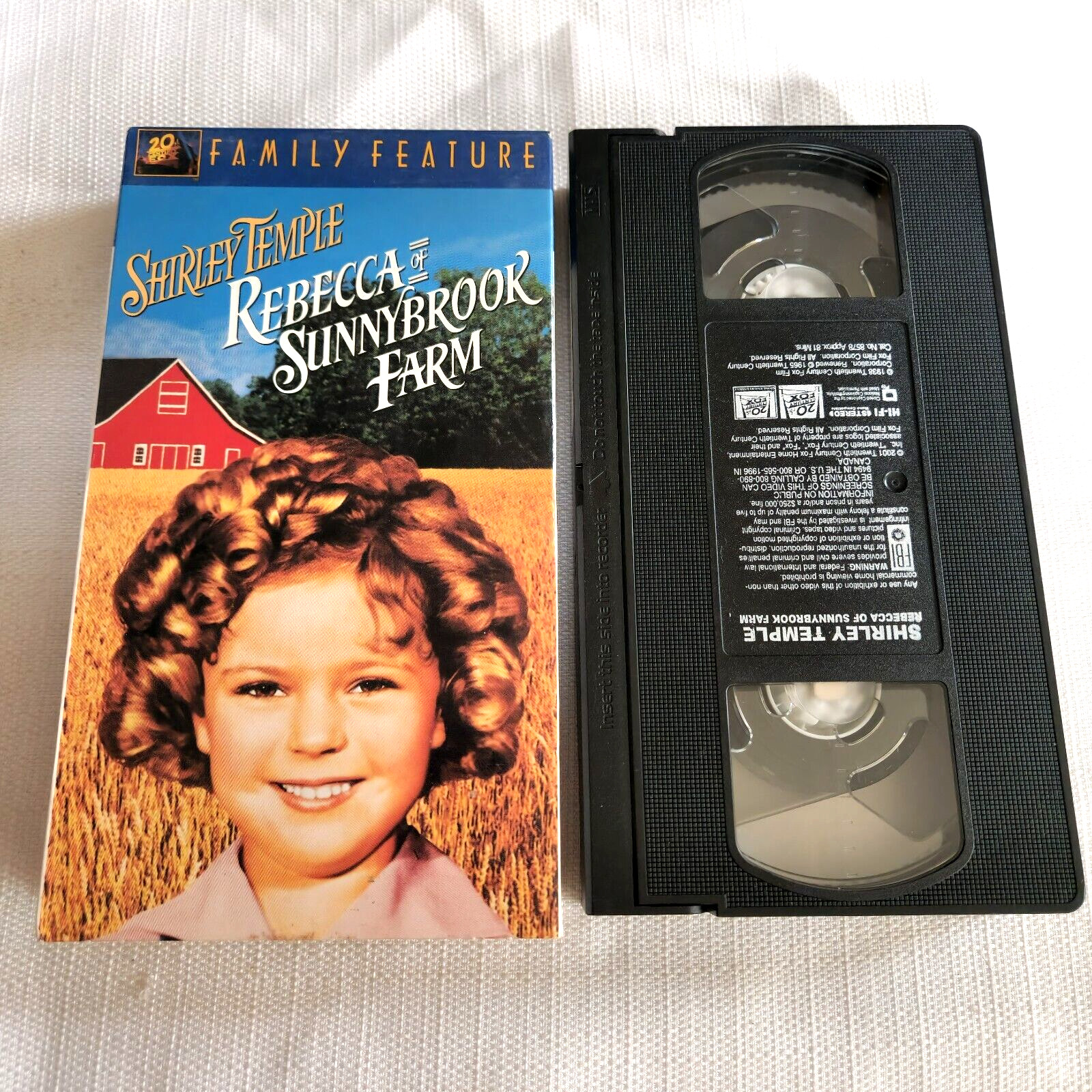 Rebecca of Sunnybrook Farm (VHS, 2001, Colorized/Slipsleeve) Shirley Temple