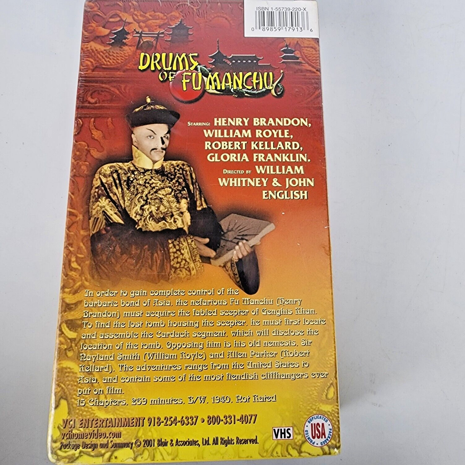 Drums of Fu Manchu VHS 2001 Two Tape Set Double Pack Republic Serials 1791 New