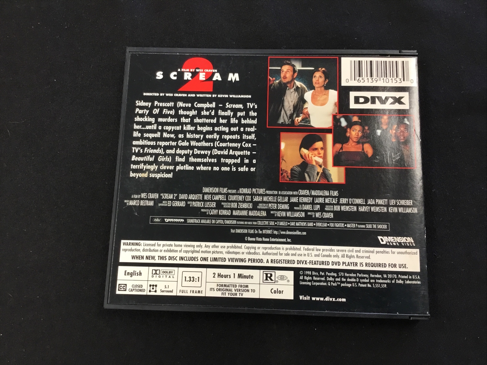 Scream 2 – DIVX CD 1998 *NOT DVD* Horror 90’s Retro Neve Campbell