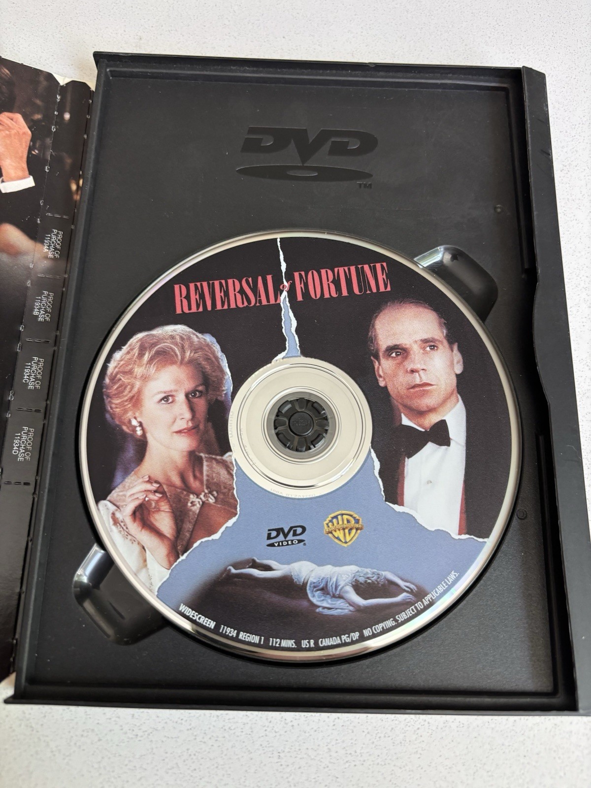 Reversal Of Fortune DVD 1990 Warner Bros Glen Close Jeremy Irons