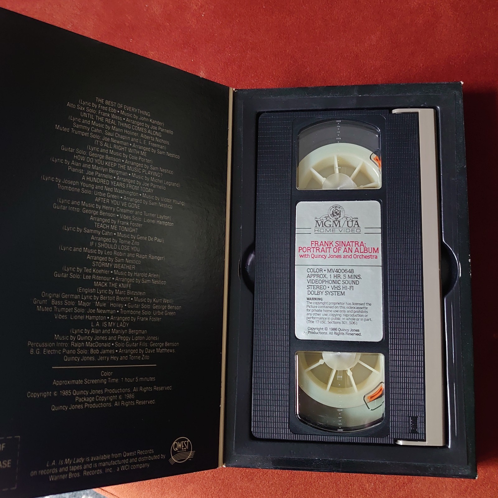 Frank Sinatra Portrait of an Album 1986 VHS MGM Big Box Quincy Jones