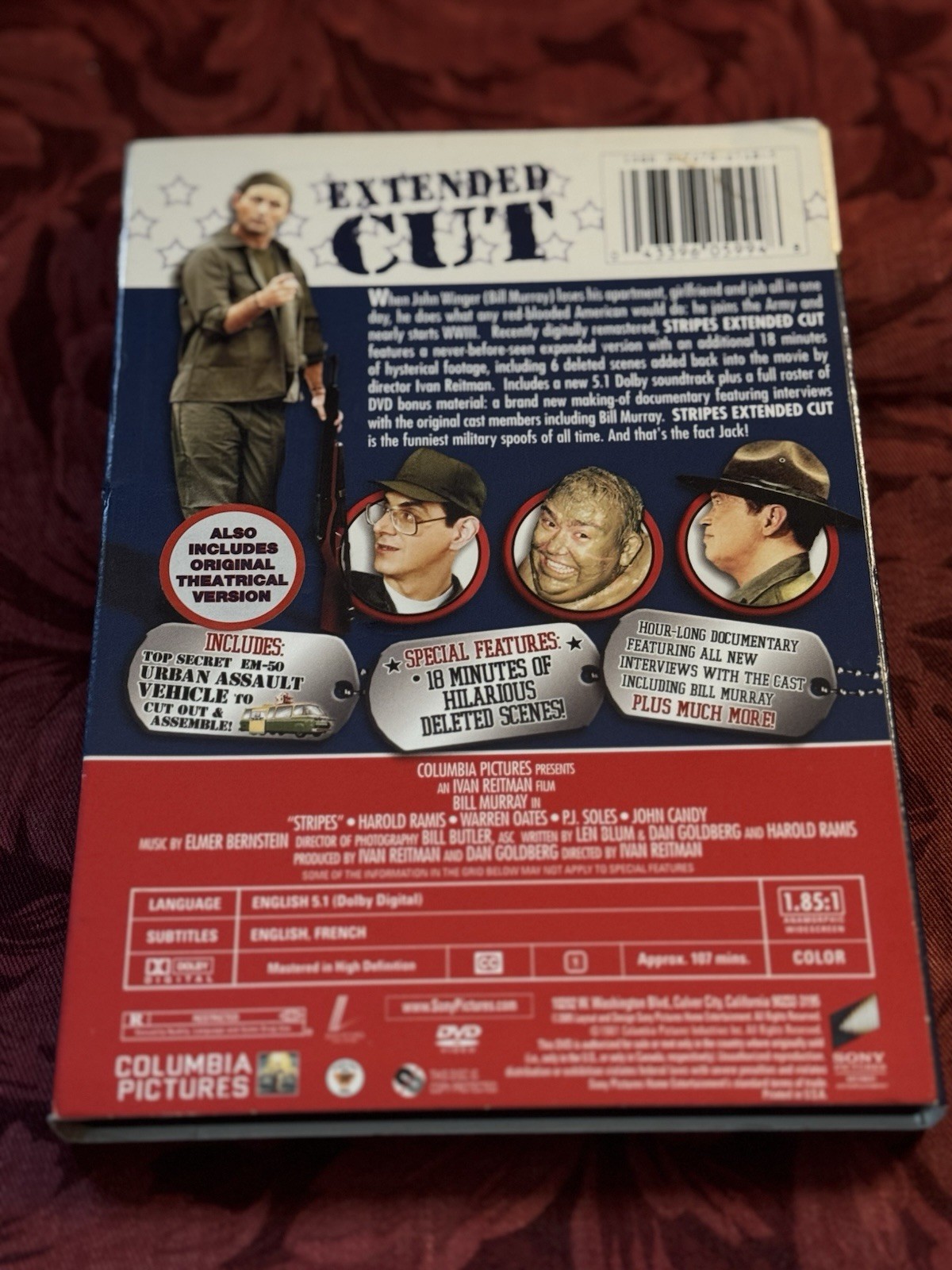 Stripes (DVD, 1981) Extended Cut With Slipcover – Bill Murray Classic War Comedy