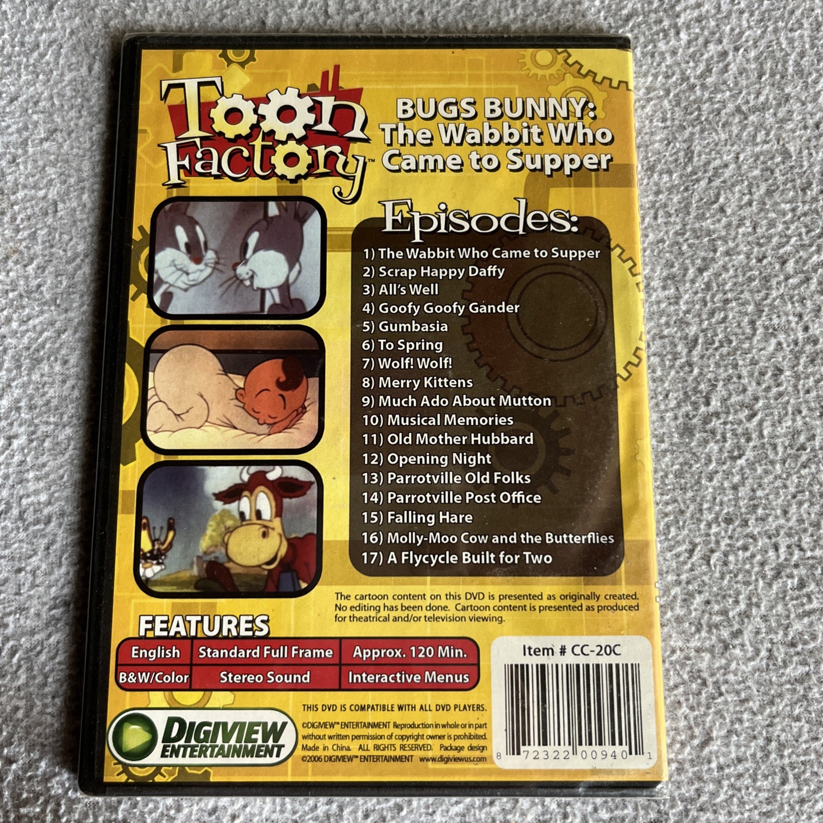 Toon Factory – Bugs Bunny: The Wabbit Who Came to Supper (DVD), New/Sealed