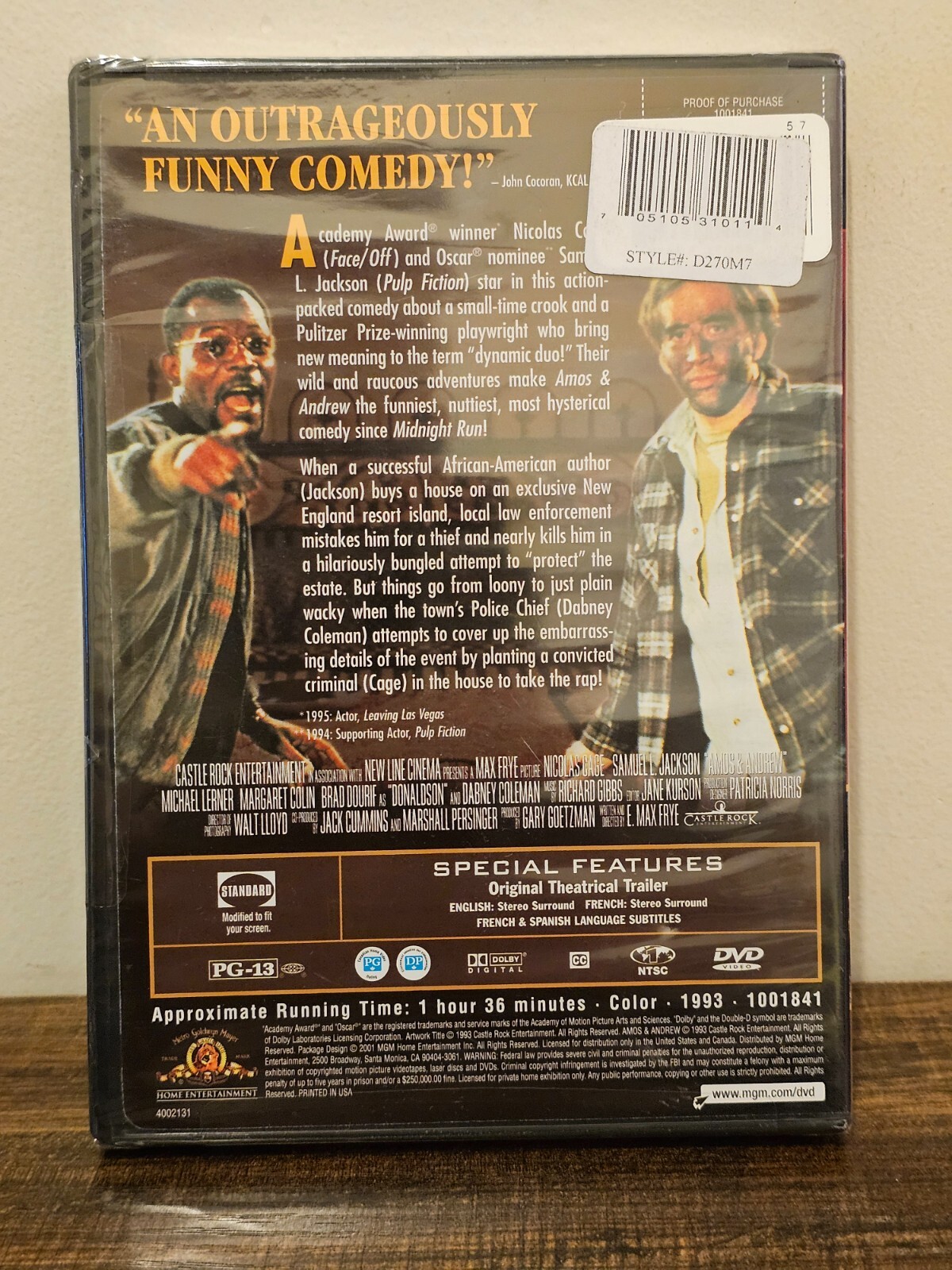 Amos & Andrew (DVD) Nicolas Cage, Samuel L. Jackson – New!!!