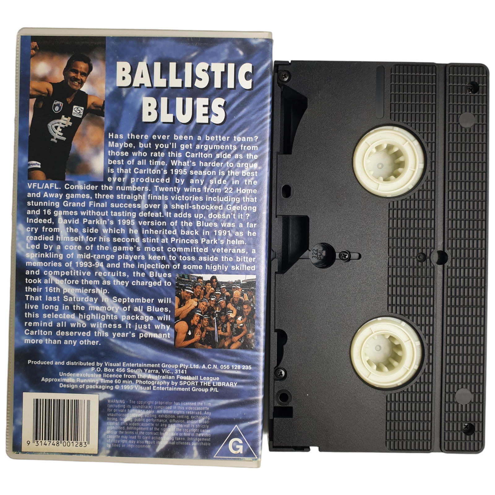 AFL CARLTON Video Out of the Blue & Ballistic Blues VHS Set 1997 Vtg PAL 147 min