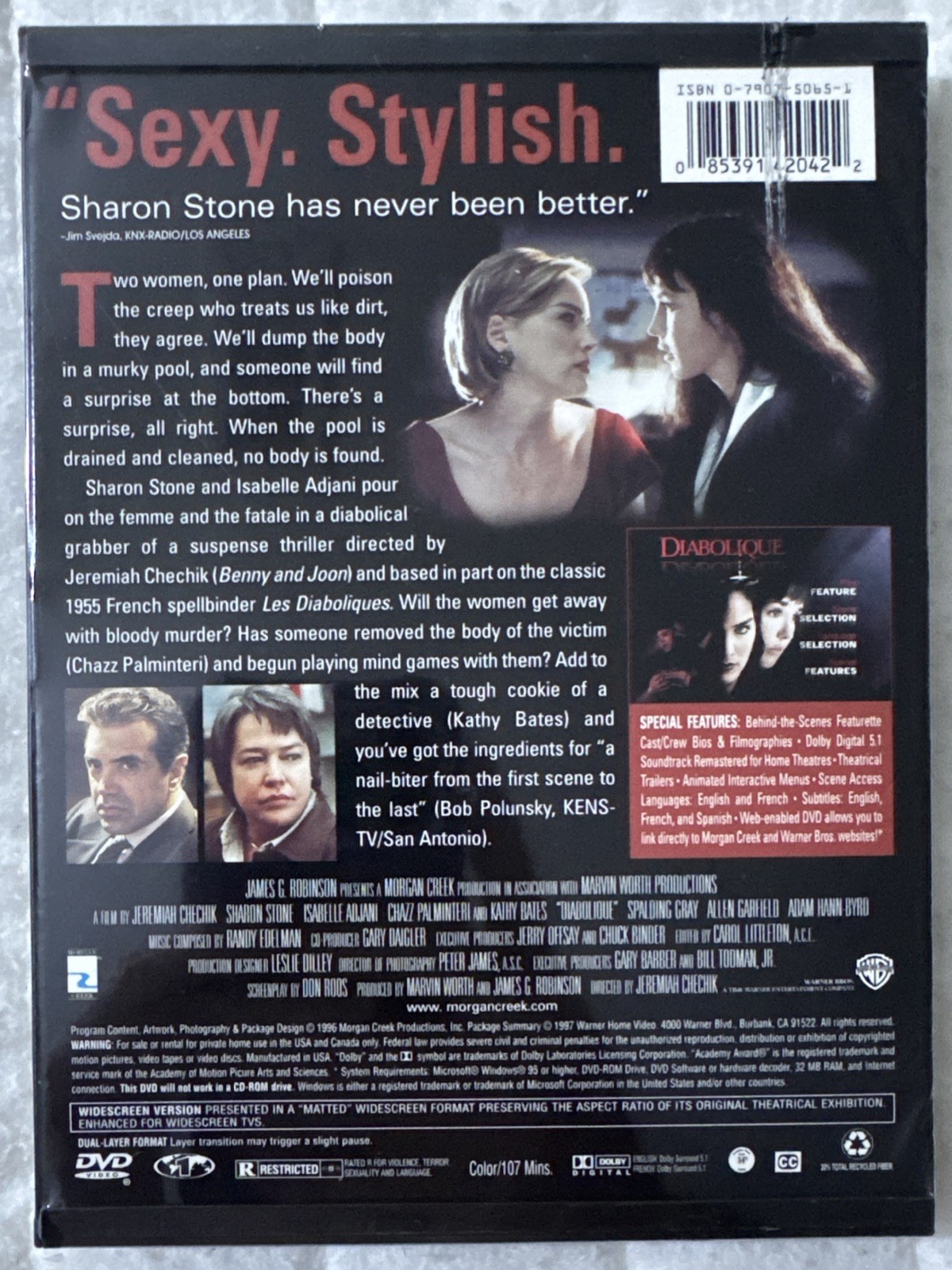 Diabolique DVD Sharon Stone Kathy Bates Chazz Palminteri Snap Case OOP Sealed