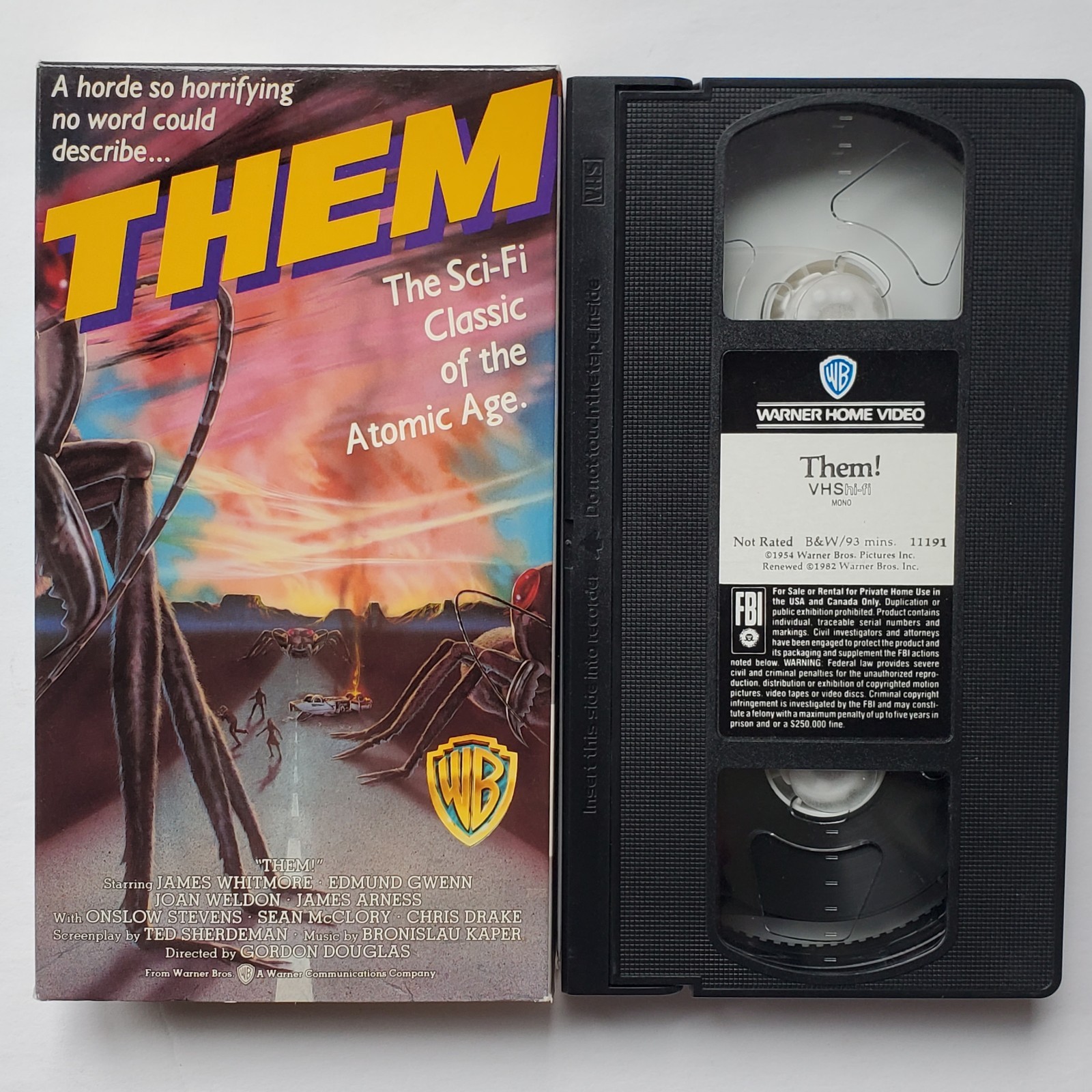 Them – VHS Hi-Fi Classic Sci-Fi Atomic Age 1954 B&W Movie Warner Bros. VG+ COND